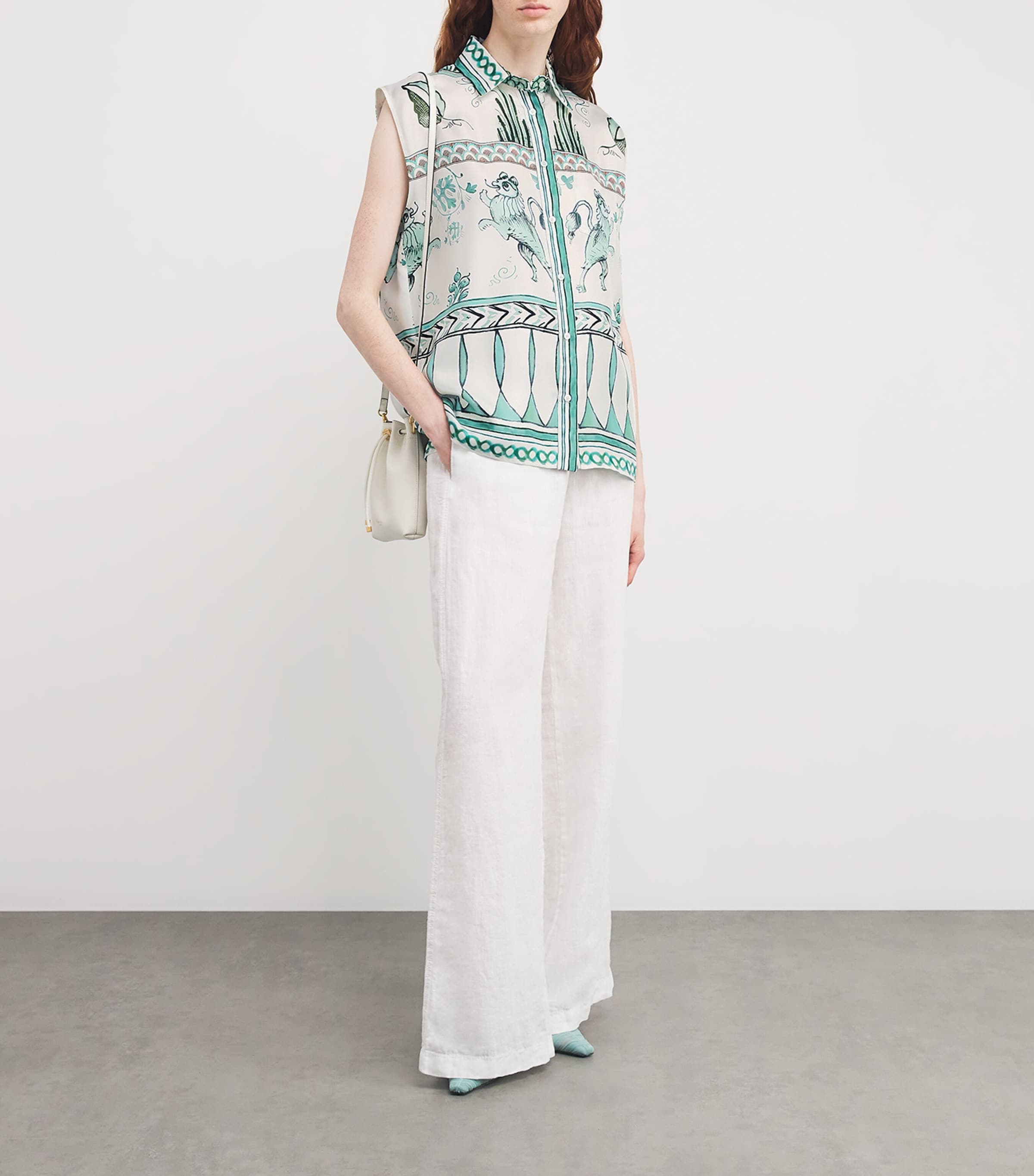 Fabiana Filippi Silk Printed Sleeveless Shirt | Harrods HK