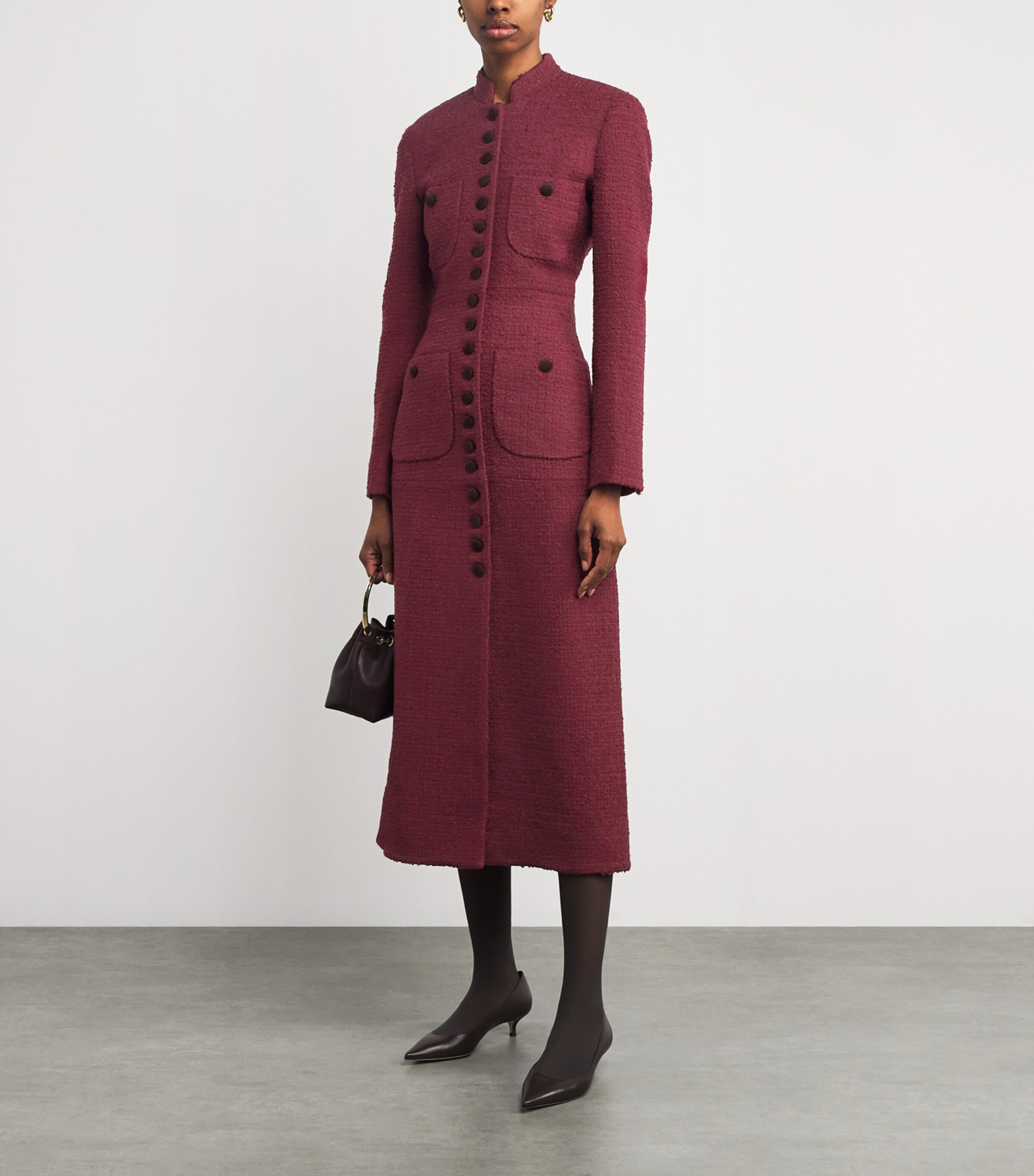 Wool-Blend Imperial Coat BURGUNDY Image 2