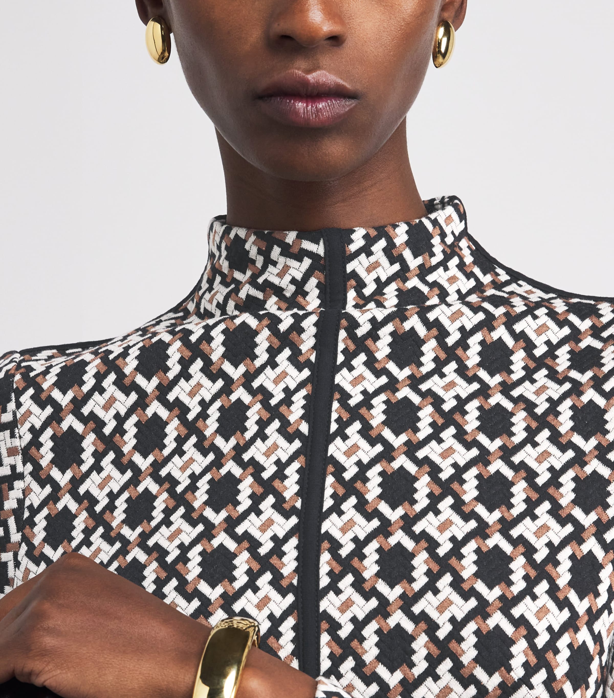 Jacquard Graphic Midi Dress NAVY MULTI Image 4