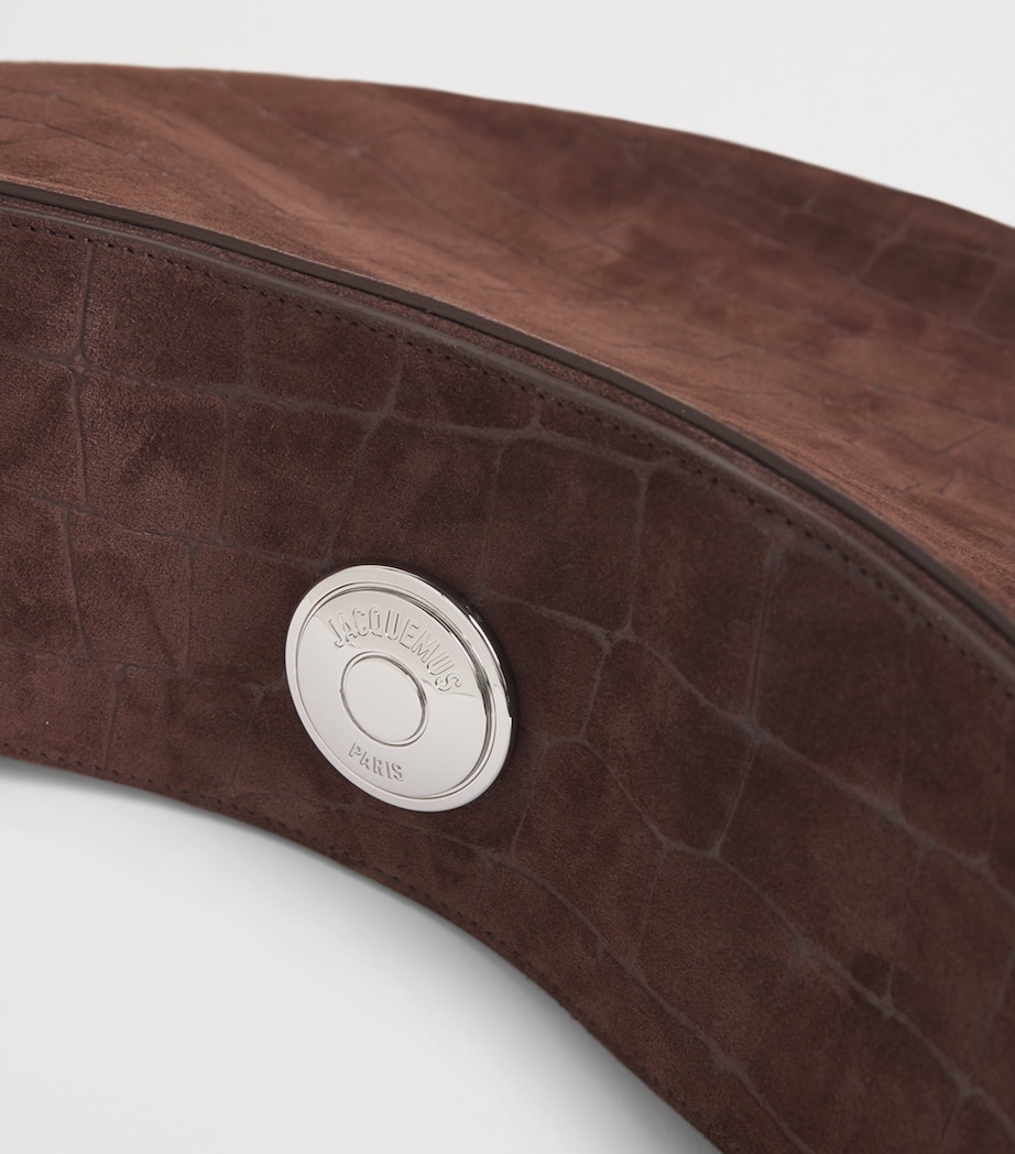 Suede The Ovalo Shoulder Bag 880 DARK BROWN Image 6