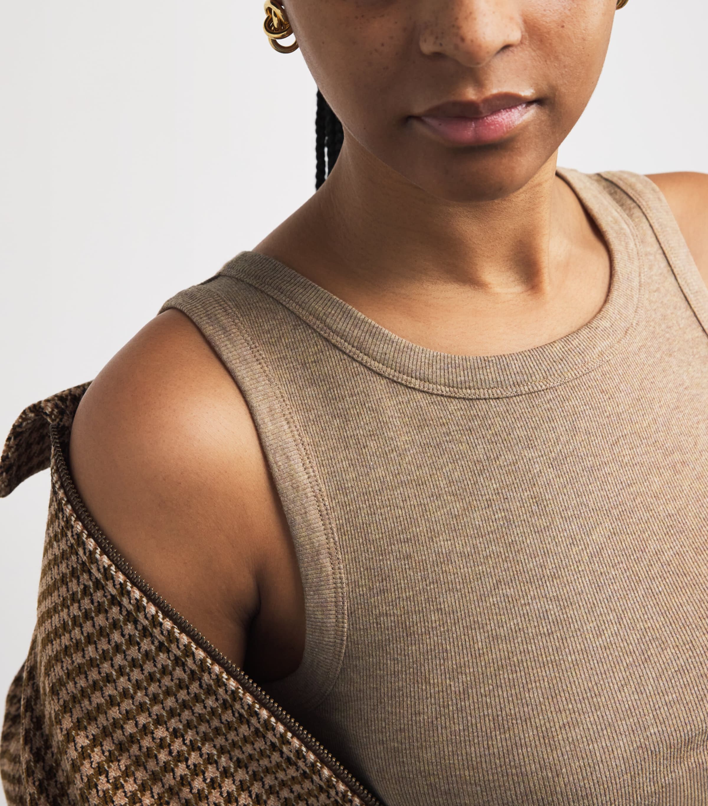 Organic Cotton-Blend Tank Top CAMEL MELANGE Image 6