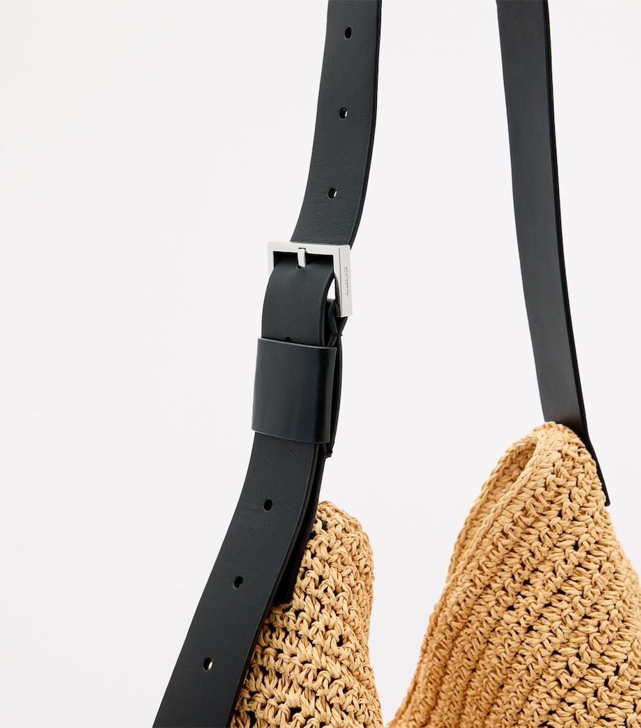 AllSaints Paper Straw Asha Shoulder Bag Natural Image 5