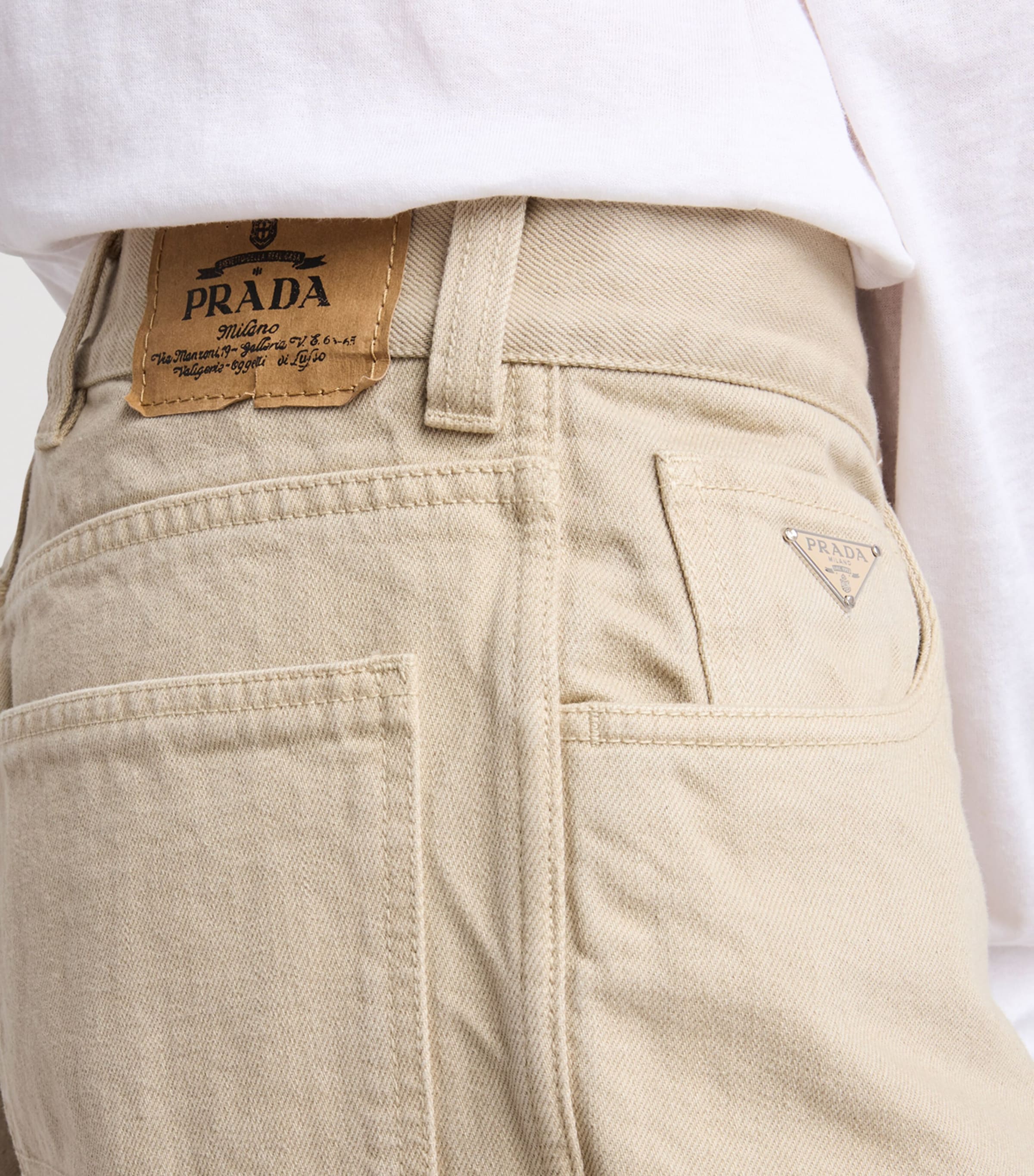 Prada Mens Old Denim Straight Jeans Neutral Image 4