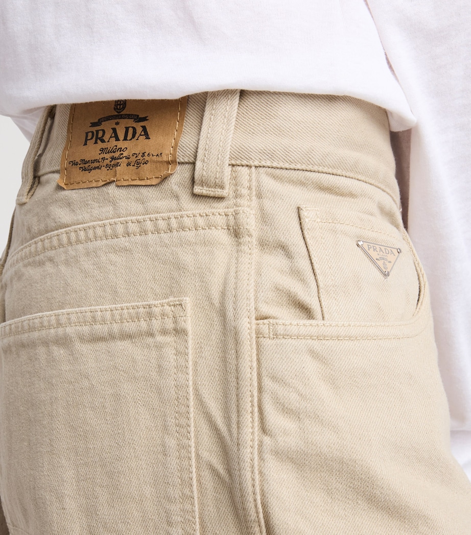 Prada Mens Old Denim Straight Jeans Neutral Image 4