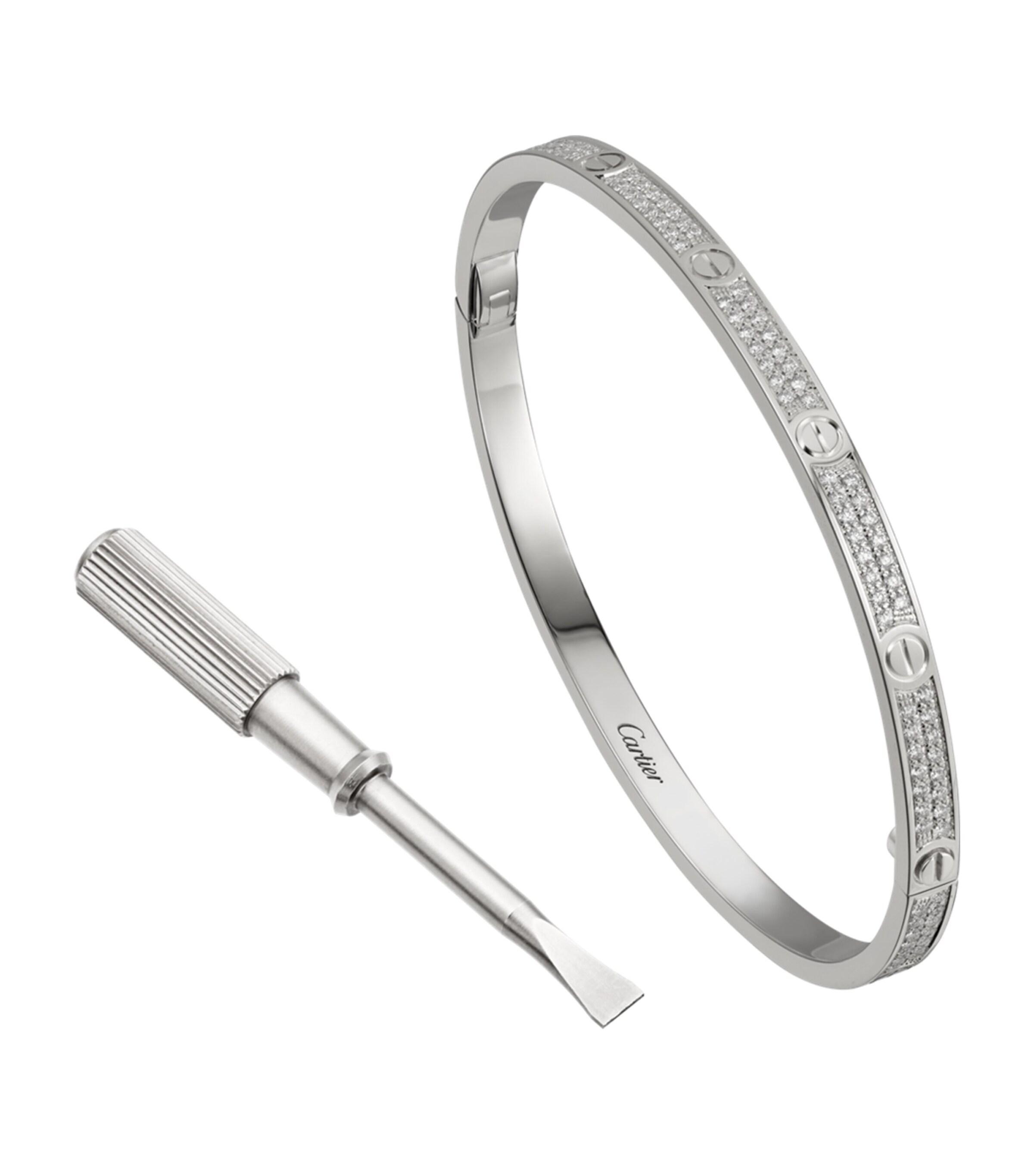 Cartier LOVE Small White Gold Diamond-Paved Bracelet White Gold Image 4