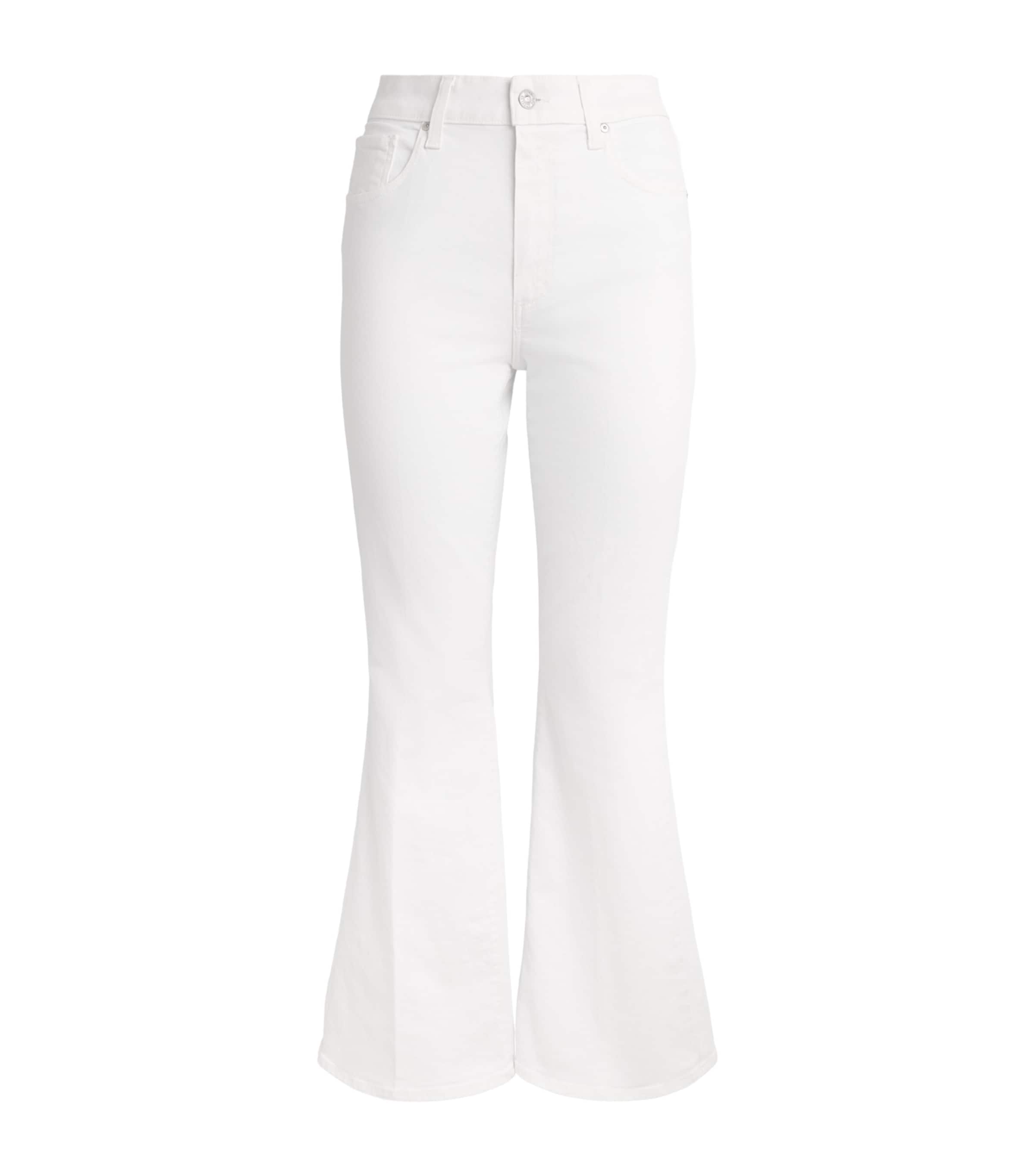 PAIGE Womens Marlow Skimmer High-Rise Flared Jeans Crisp White Image 1