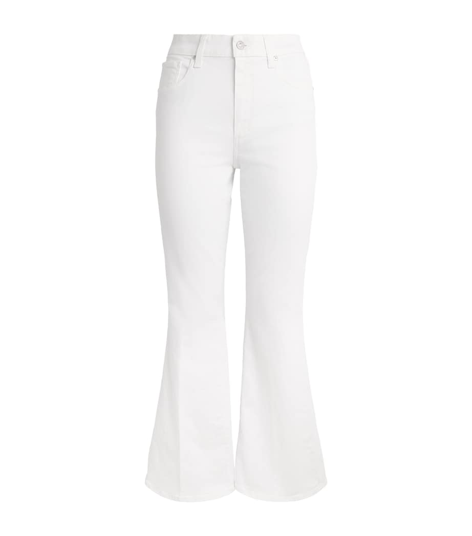 PAIGE Womens Marlow Skimmer High-Rise Flared Jeans Crisp White Image 1