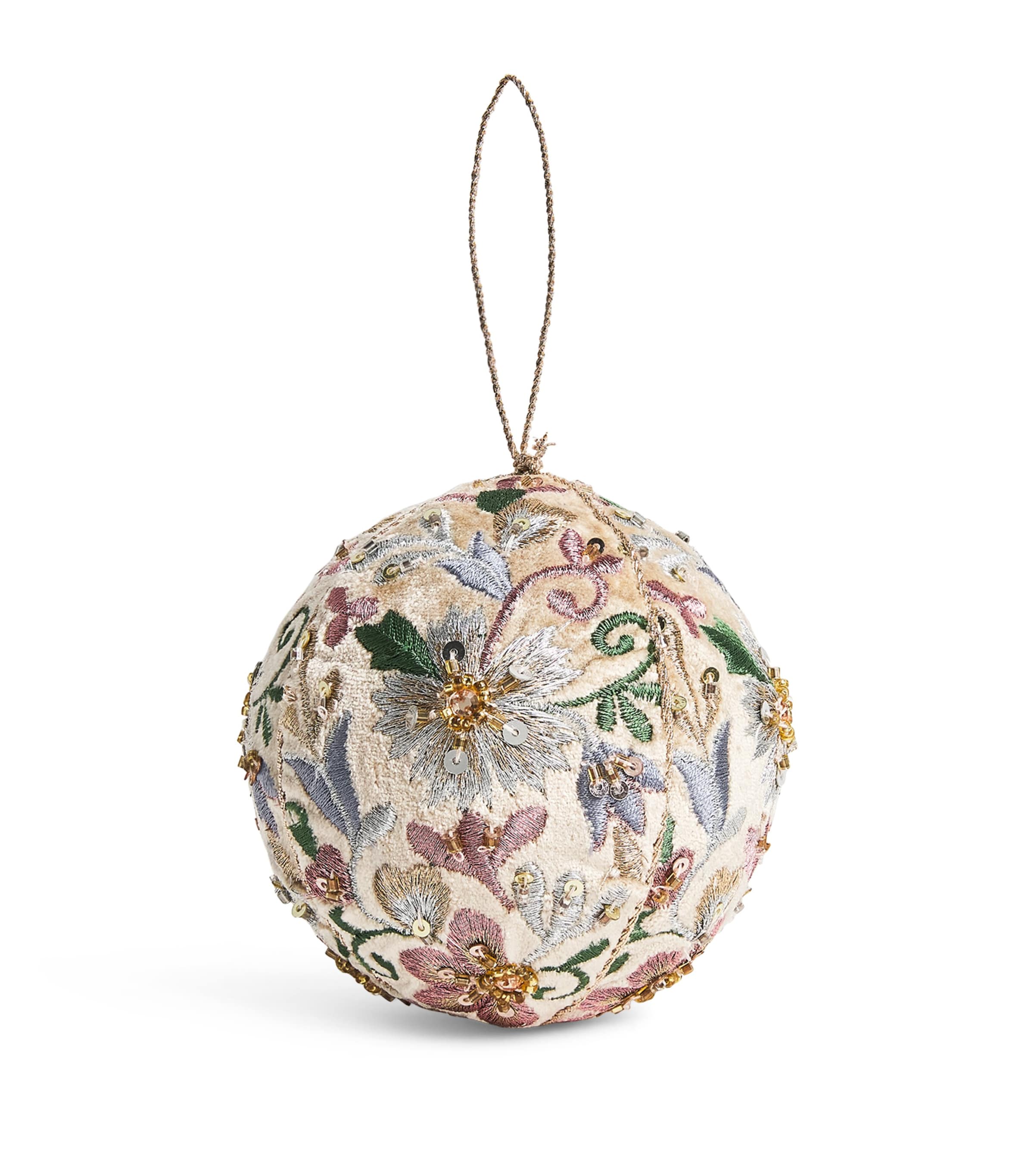 Harrods Embellished Velvet Bauble In Multi