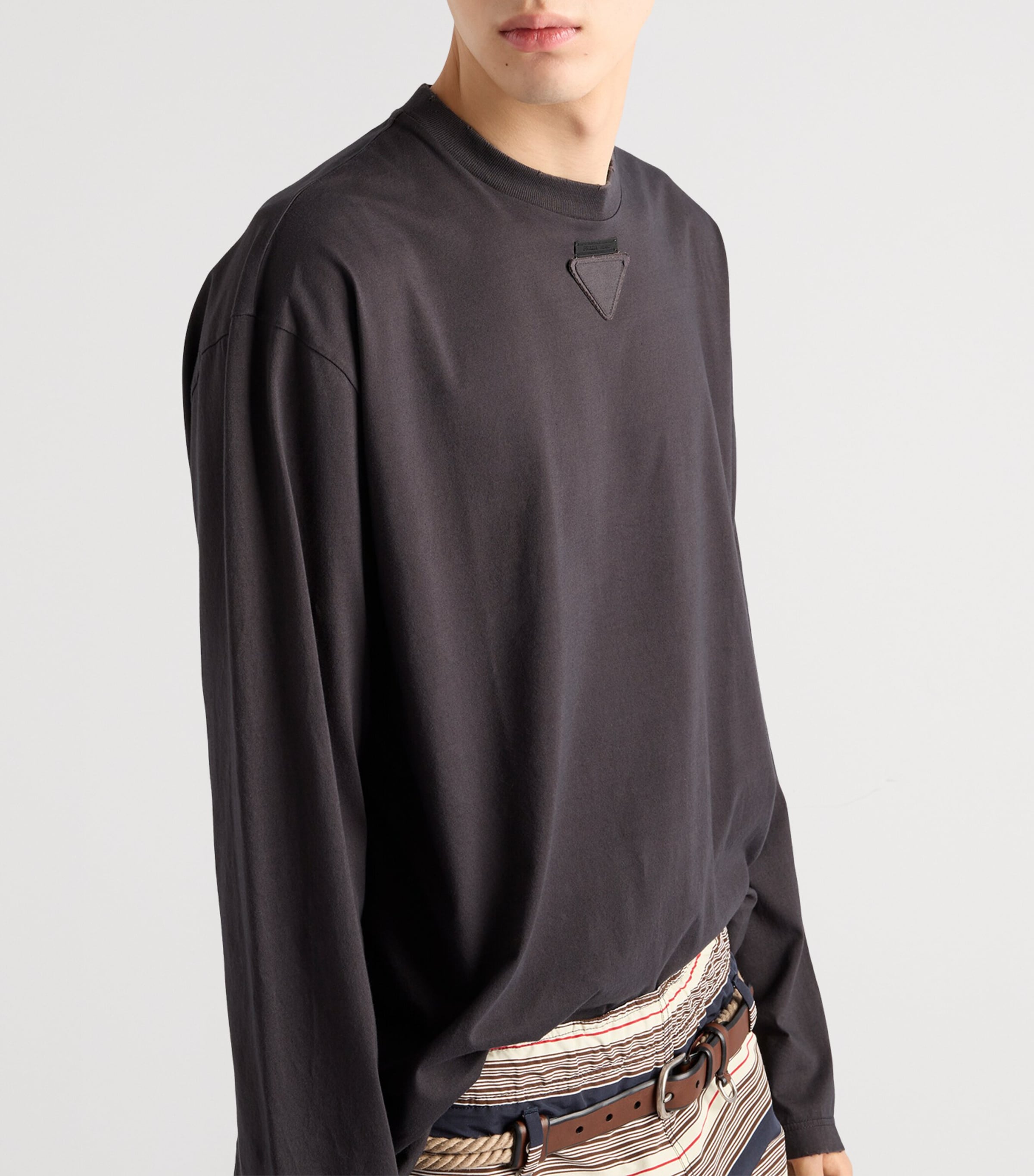 Prada 長袖コットンTシャツ Long-sleeved cotton T-shirt 関税込 Prada Cotton Long-Sleeve T-Shirt | Harrods UK