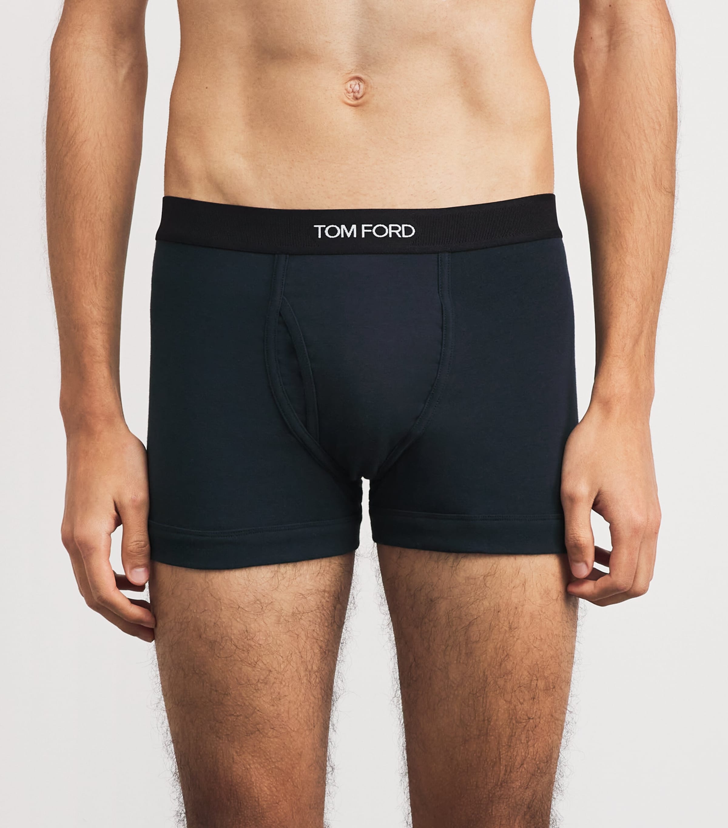 TOM FORD Mens Stretch-Cotton Boxer Briefs (Pack of 2) Black / Navy Image 2