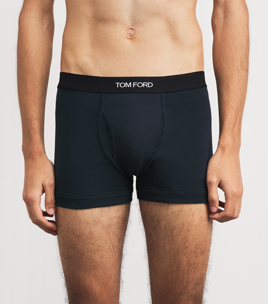 TOM FORD Mens Stretch-Cotton Boxer Briefs (Pack of 2) Black / Navy Image 2