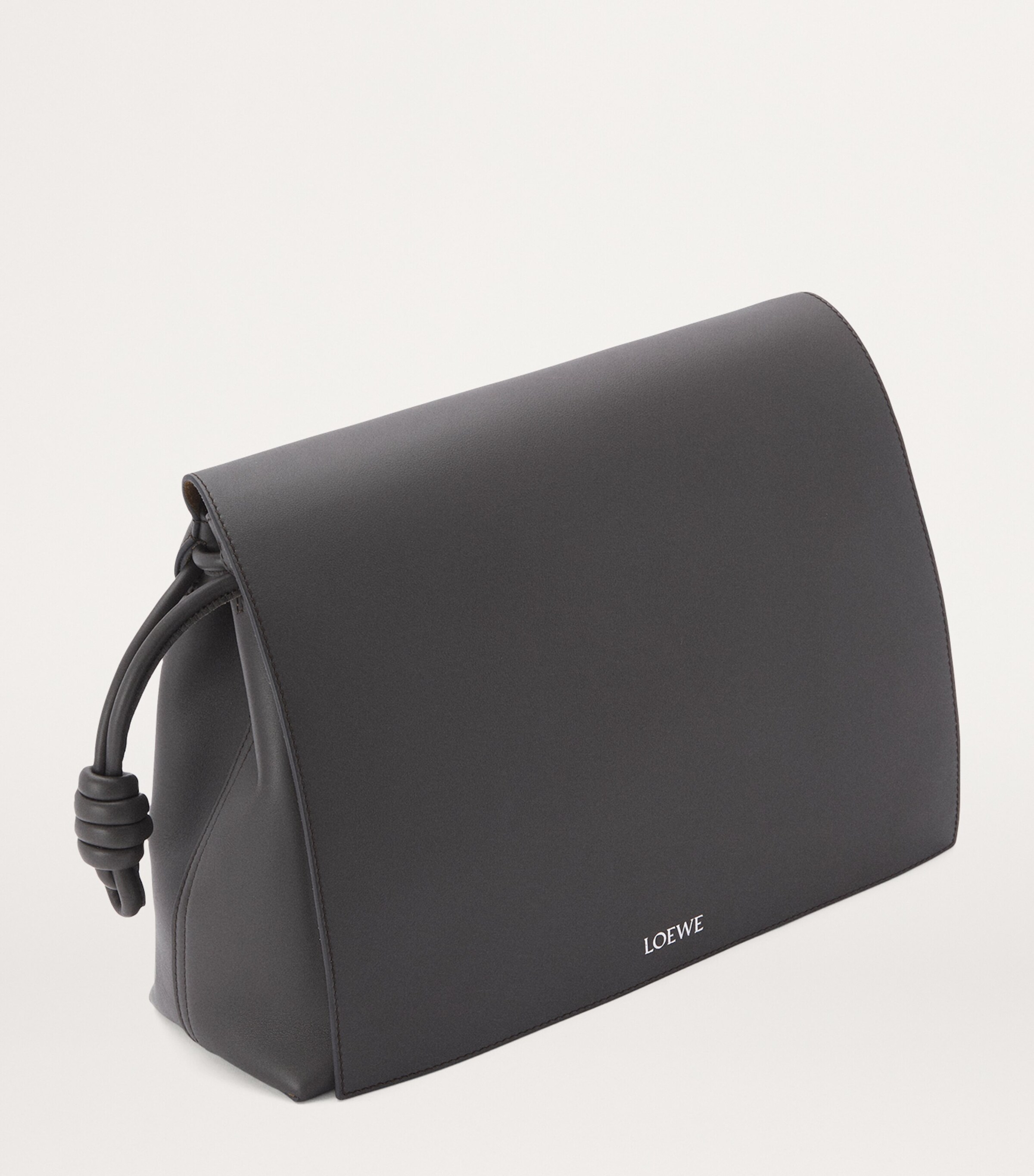 Leather Flamenco Satchel DARK GREY Image 8