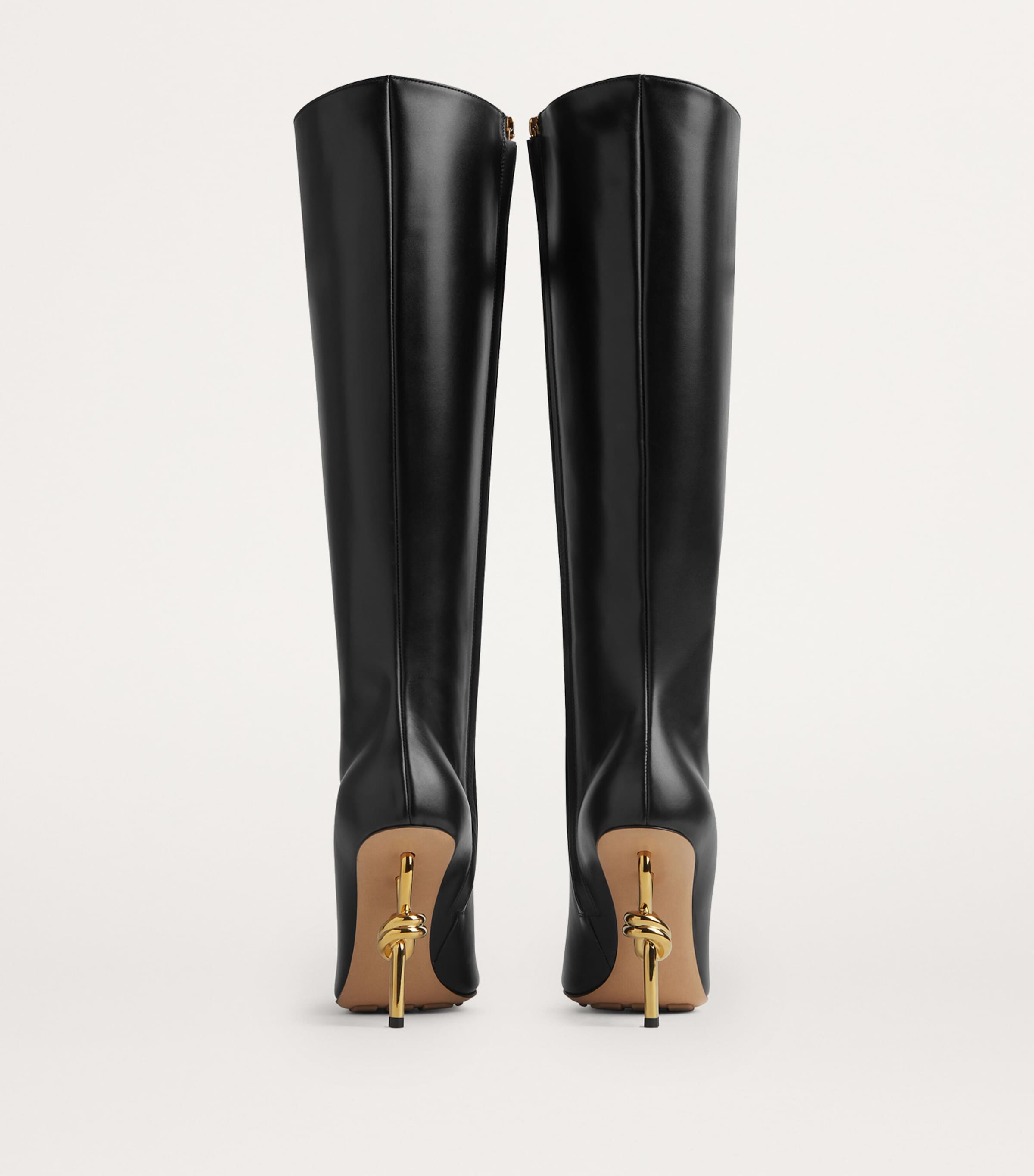 Bottega Veneta Leather Knot Knee-High Boots 90 Image 3