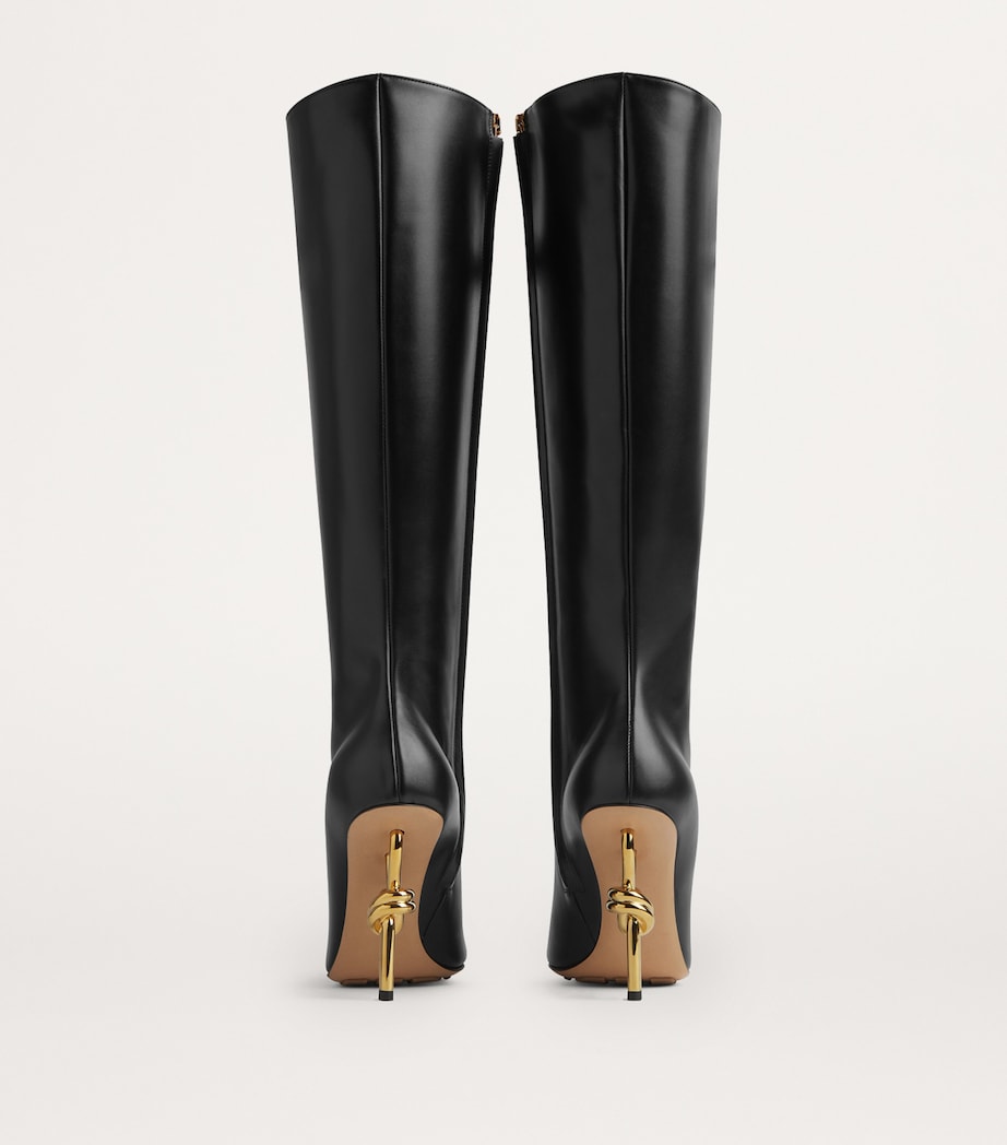 Bottega Veneta Leather Knot Knee-High Boots 90 Image 3
