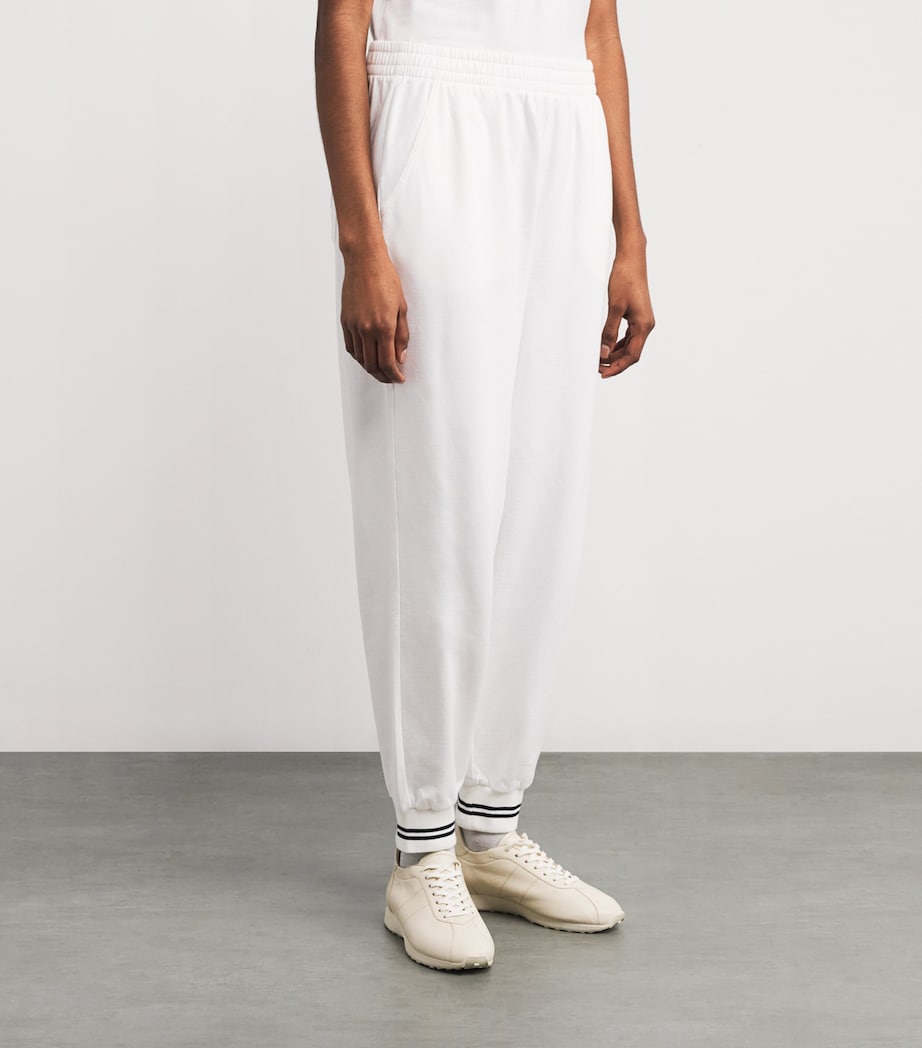 Stretch-Cotton Tennis Sweatpants WHITE Image 3