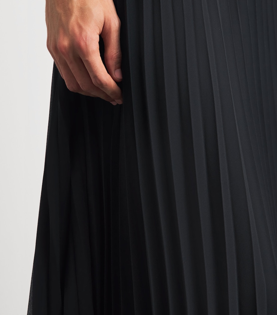 Claudie Pierlot Womens Hybrid Pleated T-Shirt Midi Dress Black Image 3