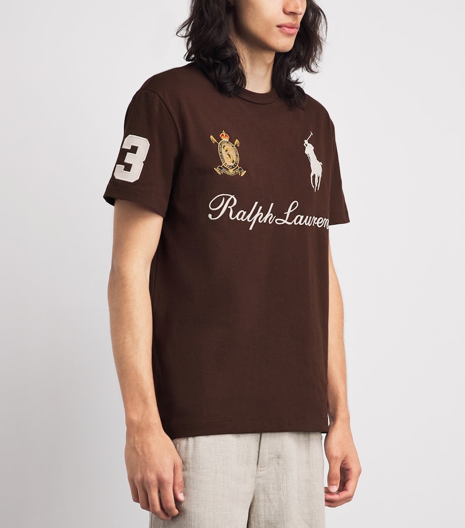 Polo Ralph Lauren Mens Signature Logo T-Shirt Nutmeg Brown Image 4