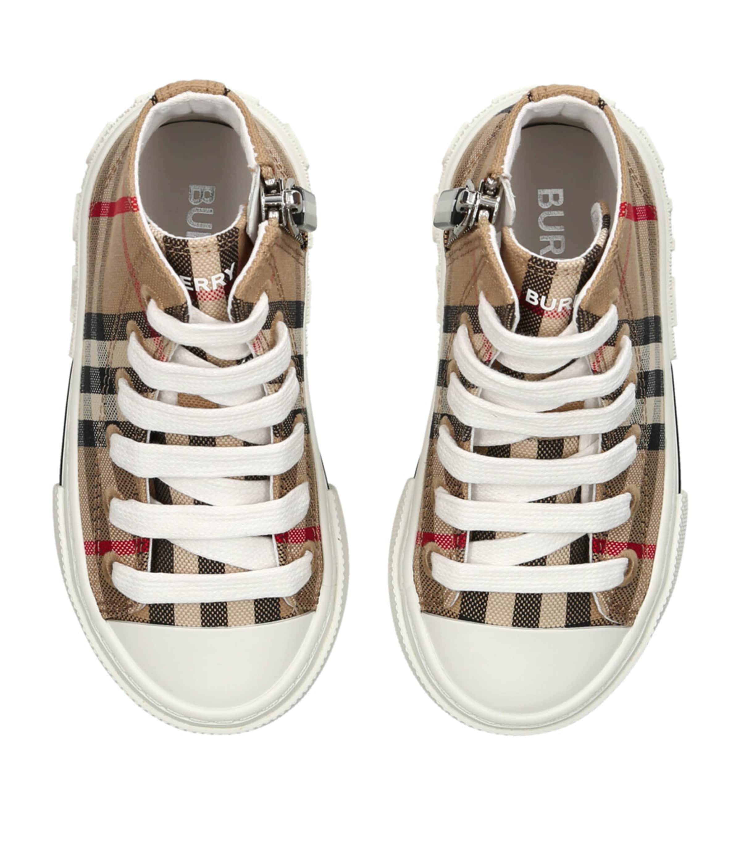 Check High-Top Sneakers BEIGE Image 4