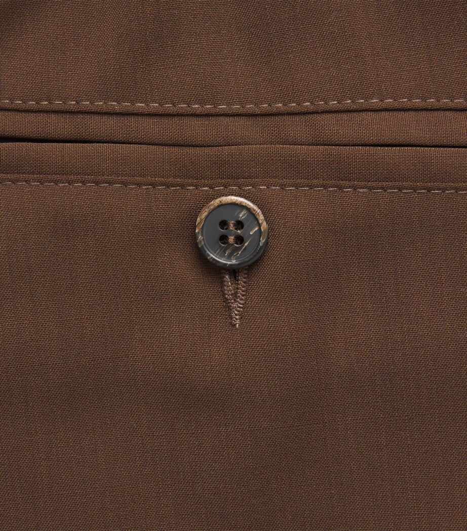 Barena Mens Virgin Wool Elasticated Trousers Toffee Image 2