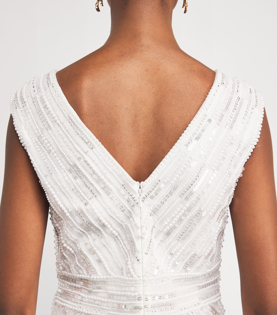 Tulle Embellished Maxi Gown WHITE Image 6
