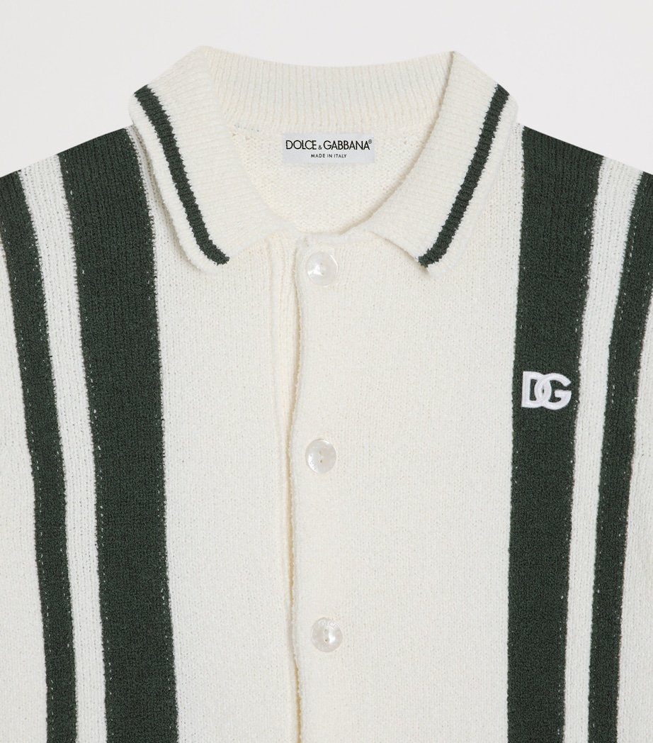 Dolce&Gabbana Kids Knitted Stripe Shirt (8-12+ Years) Panna/verdone Image 3