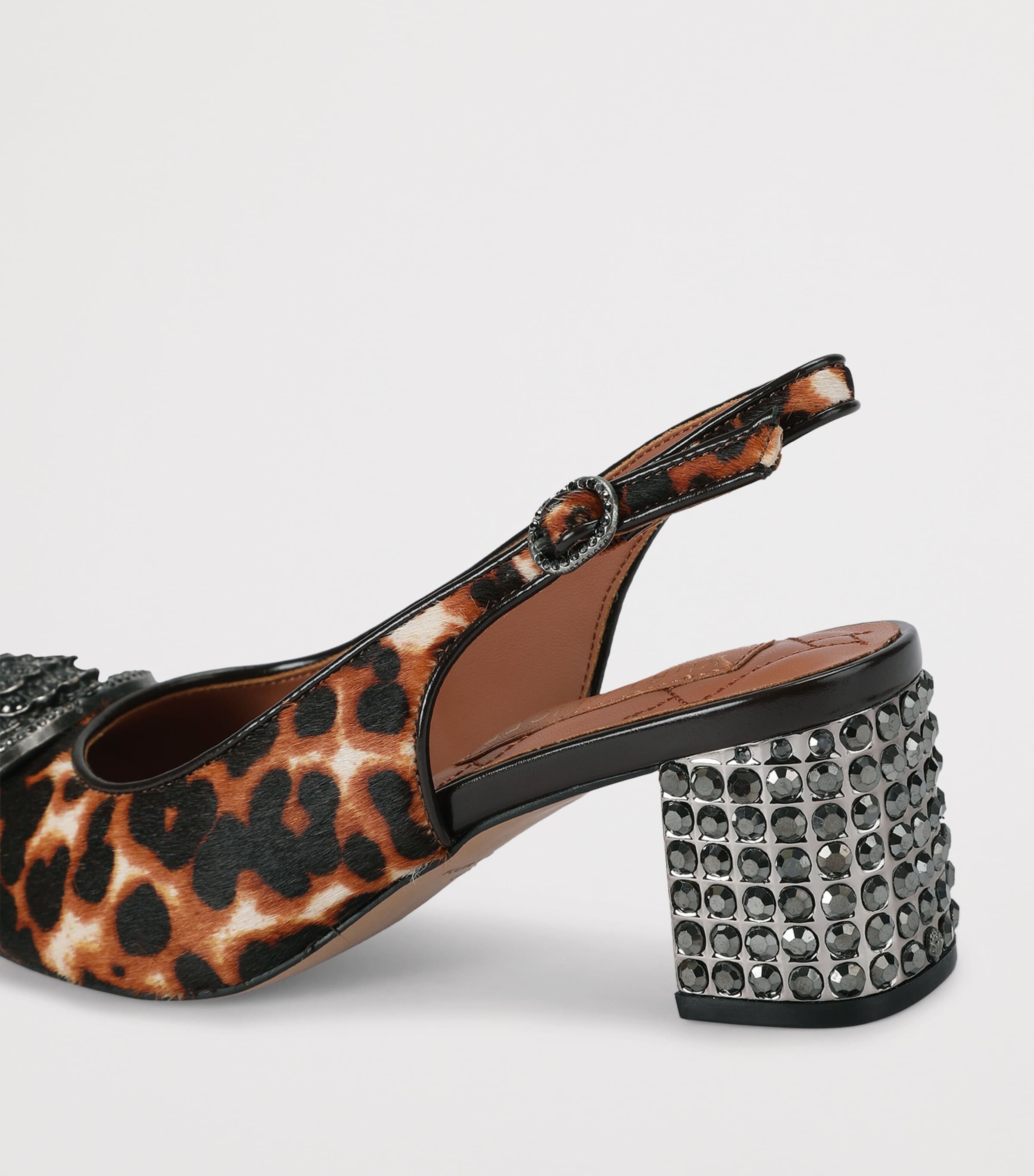 Kurt Geiger London Leopard Print Chelsea Slingback Pumps Camel/oth Image 3
