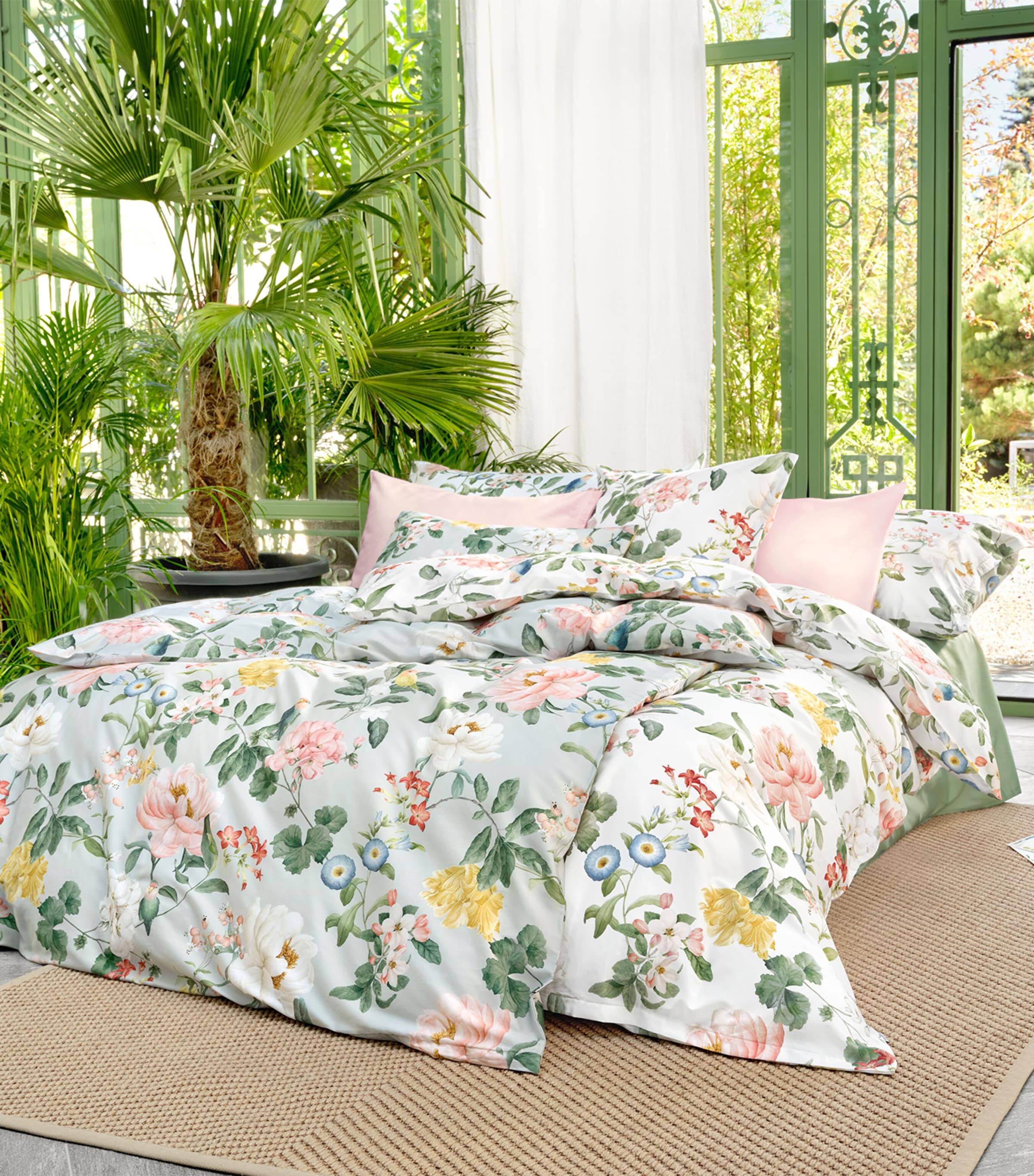 Schlossberg Floral Artemis-noblesse King Oxford Pillowcase In Green