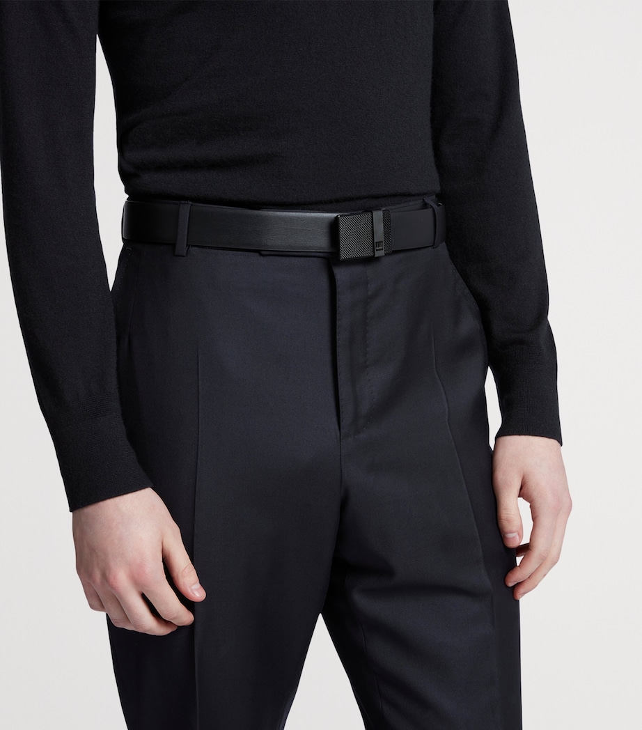 Leather Automatic Longtail Buckle Belt 001BLACK Image 5