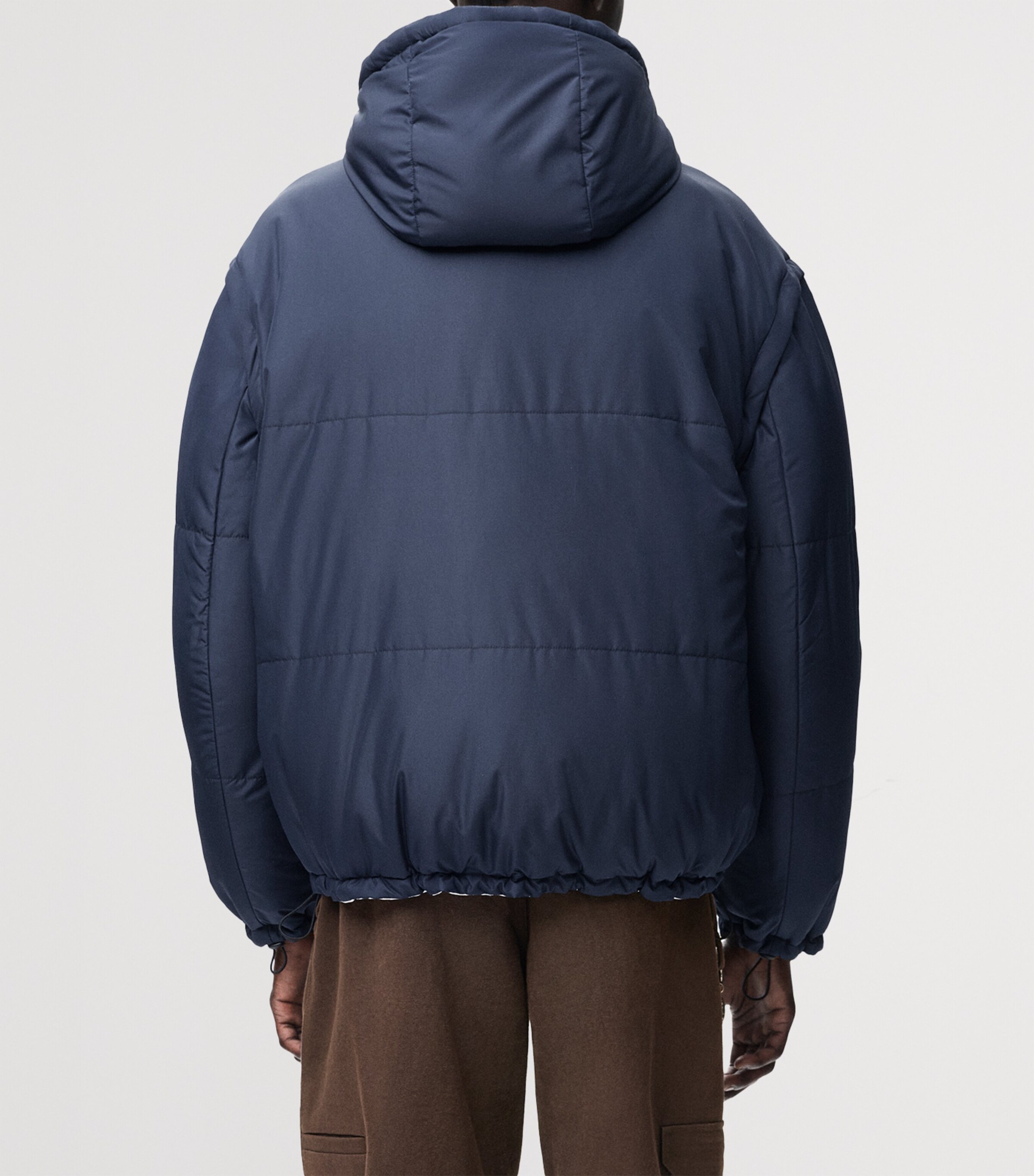 LOEWE Mens Reversible Padded Zip-Up Jacket White/navy Image 7