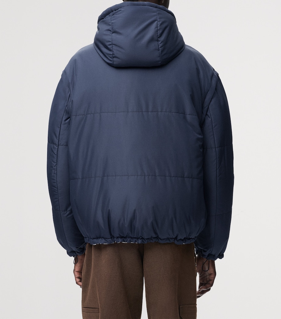 LOEWE Mens Reversible Padded Zip-Up Jacket White/navy Image 7