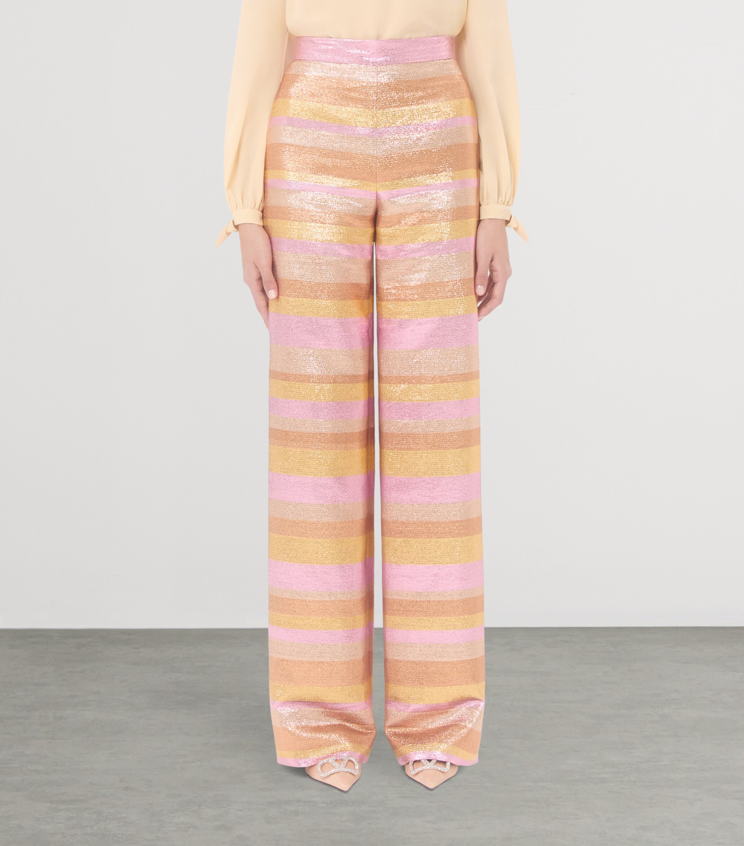 Valentino Womens Metallic Stripe Trousers Image 2