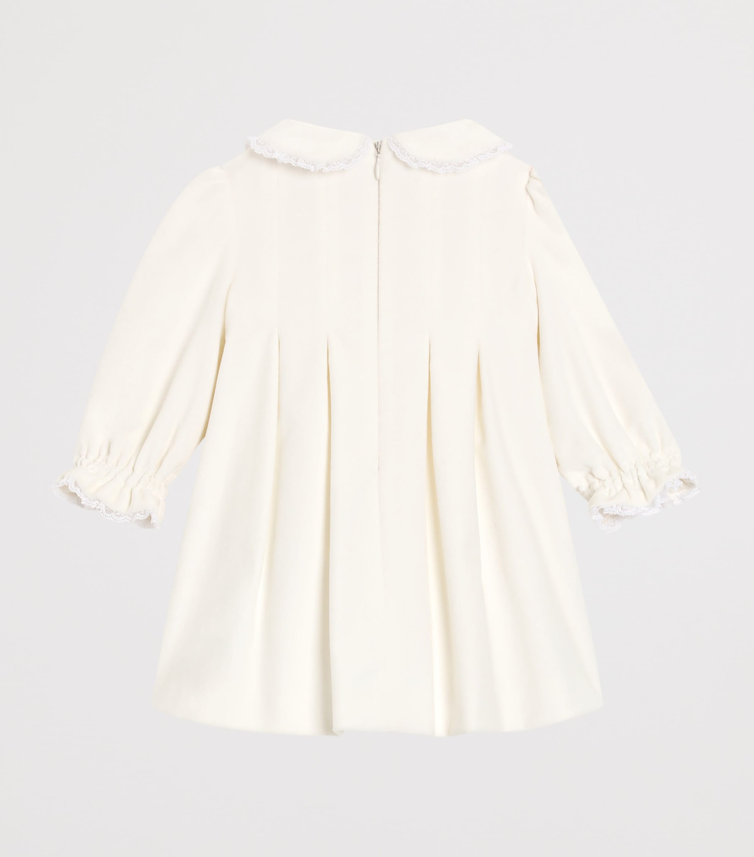 Lace-Trim Collared Dress (3-24 Months) W3789-VERY LIGHT CRE Image 2