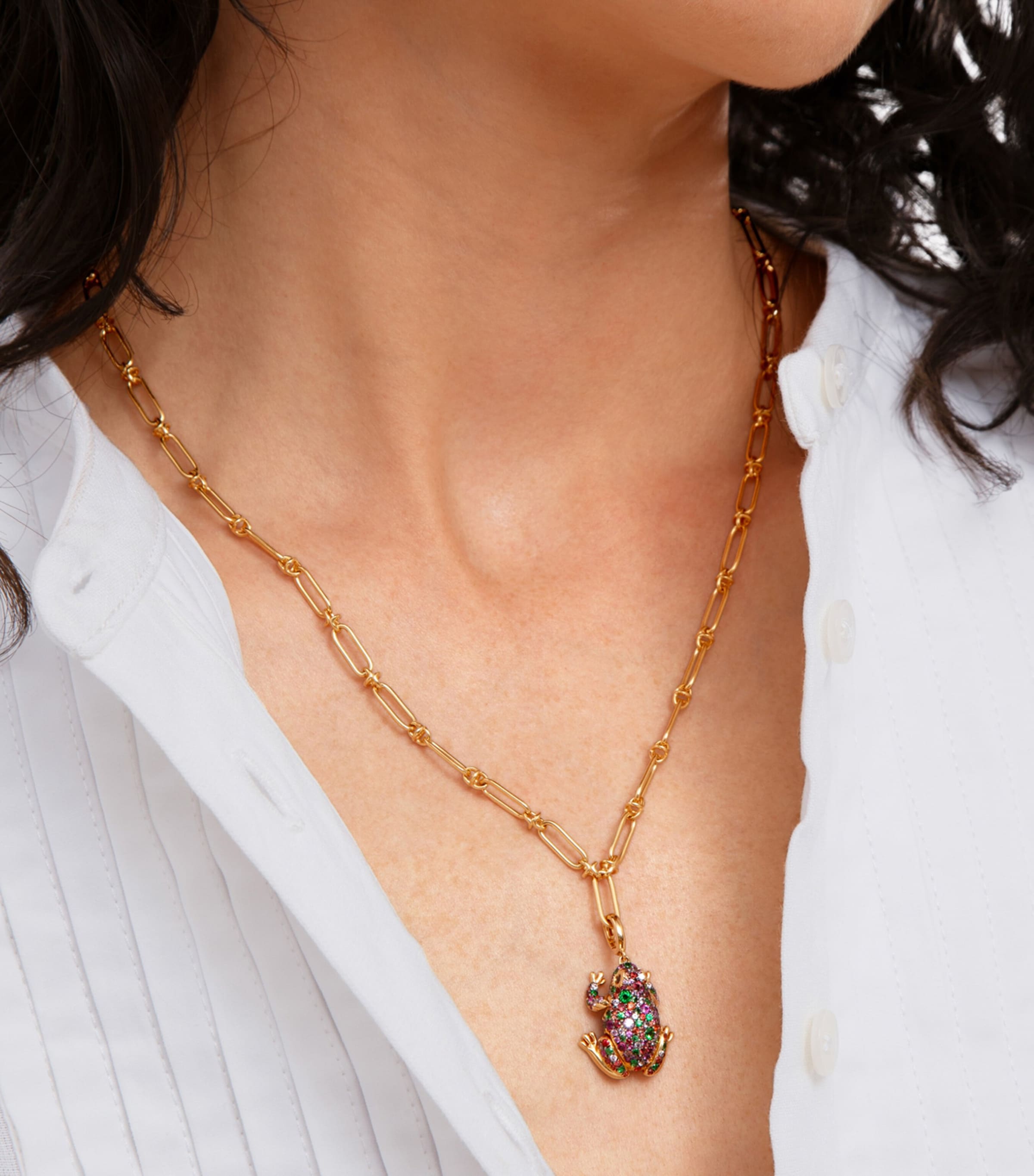 Yellow Gold Mythology Frog Charm Pendant YELLOW GOLD Image 2