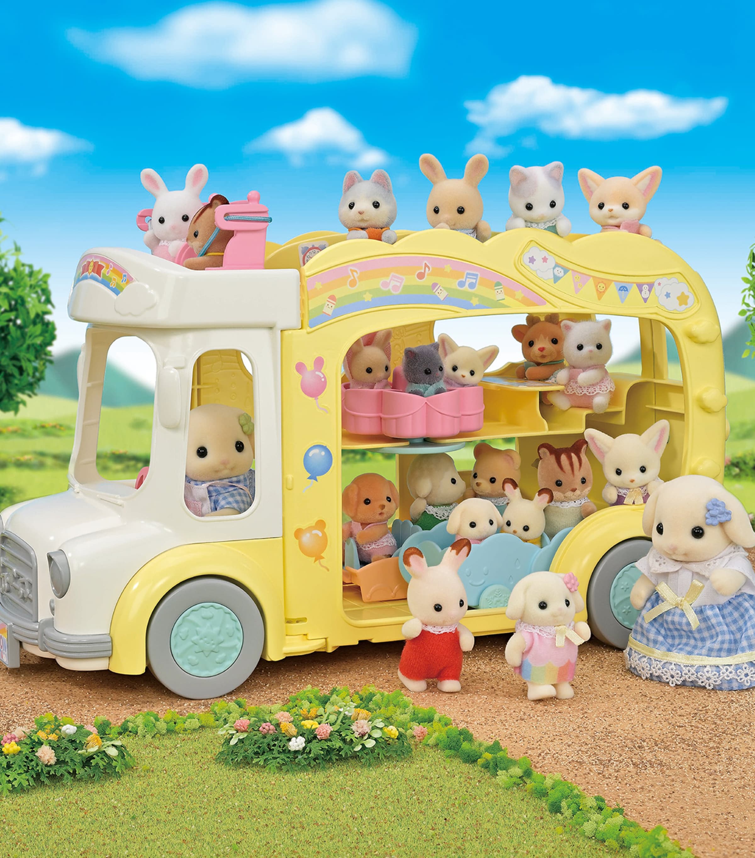 Sylvanian Families Rainbow Fun Nursery Bus Harrods DE