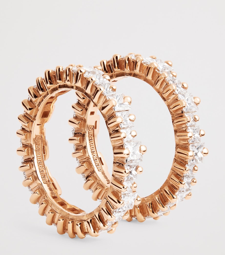 Rose Gold and Princess Diamond Tech Ring Jackets (Size 8.5) 18K RG/WD Image 4