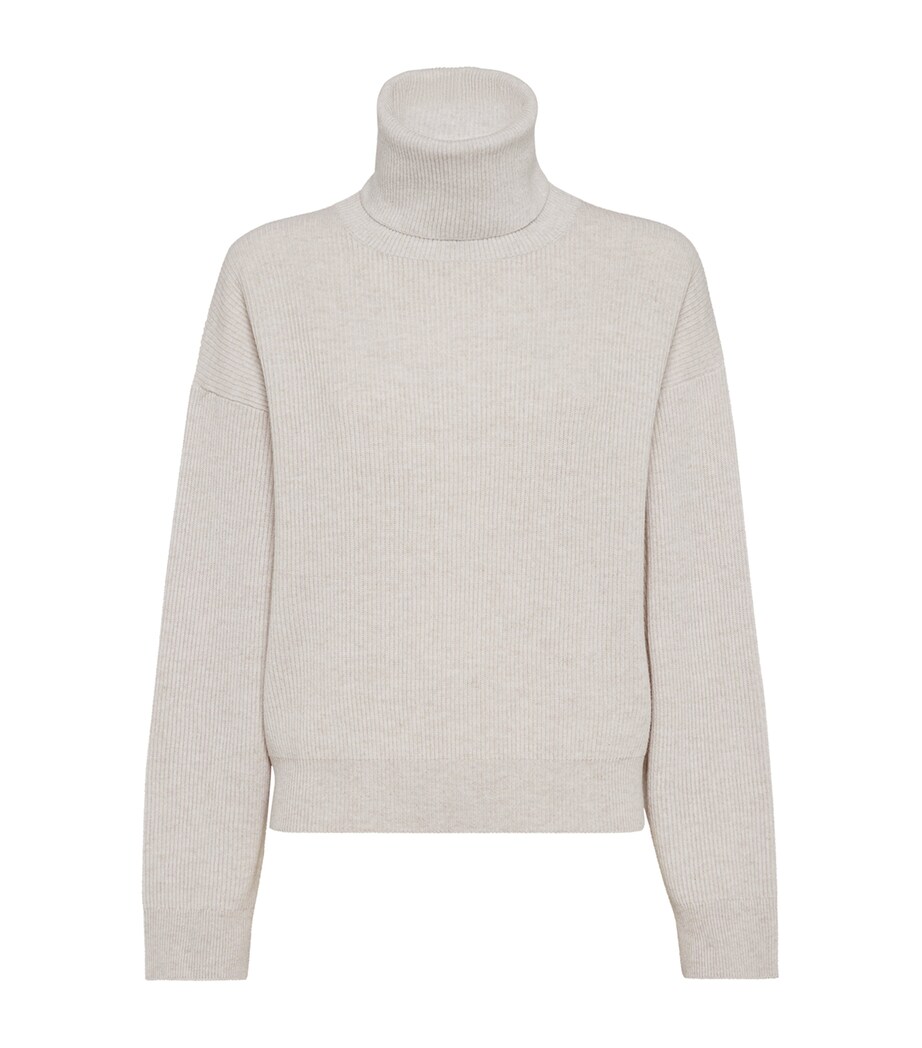 Brunello Cucinelli Womens Virgin Wool-Cashmere-Silk Rollneck Sweater Image 1