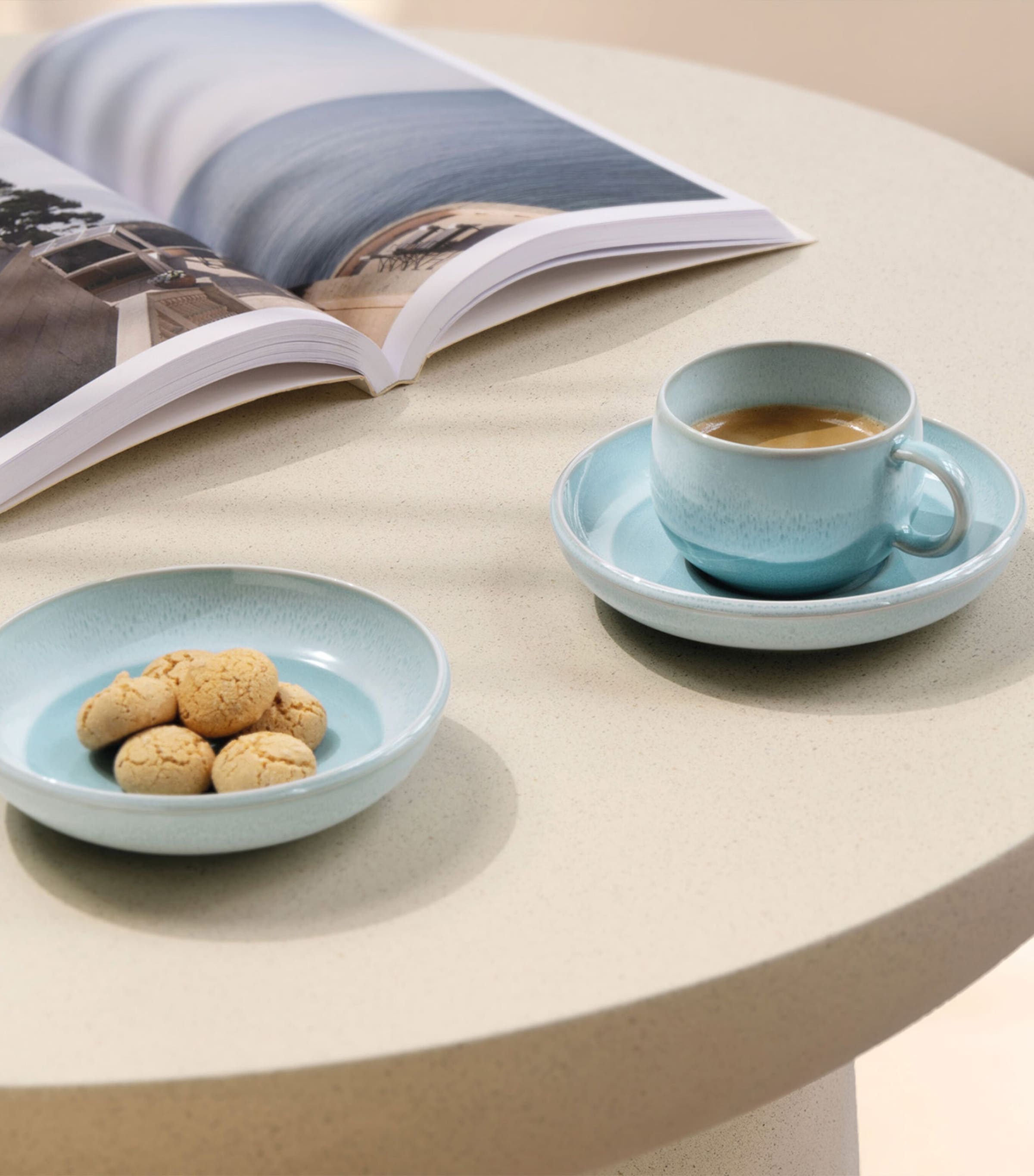 Villeroy & Boch Porcelain Perlemor Espresso Cup and Saucer Blue Image 2