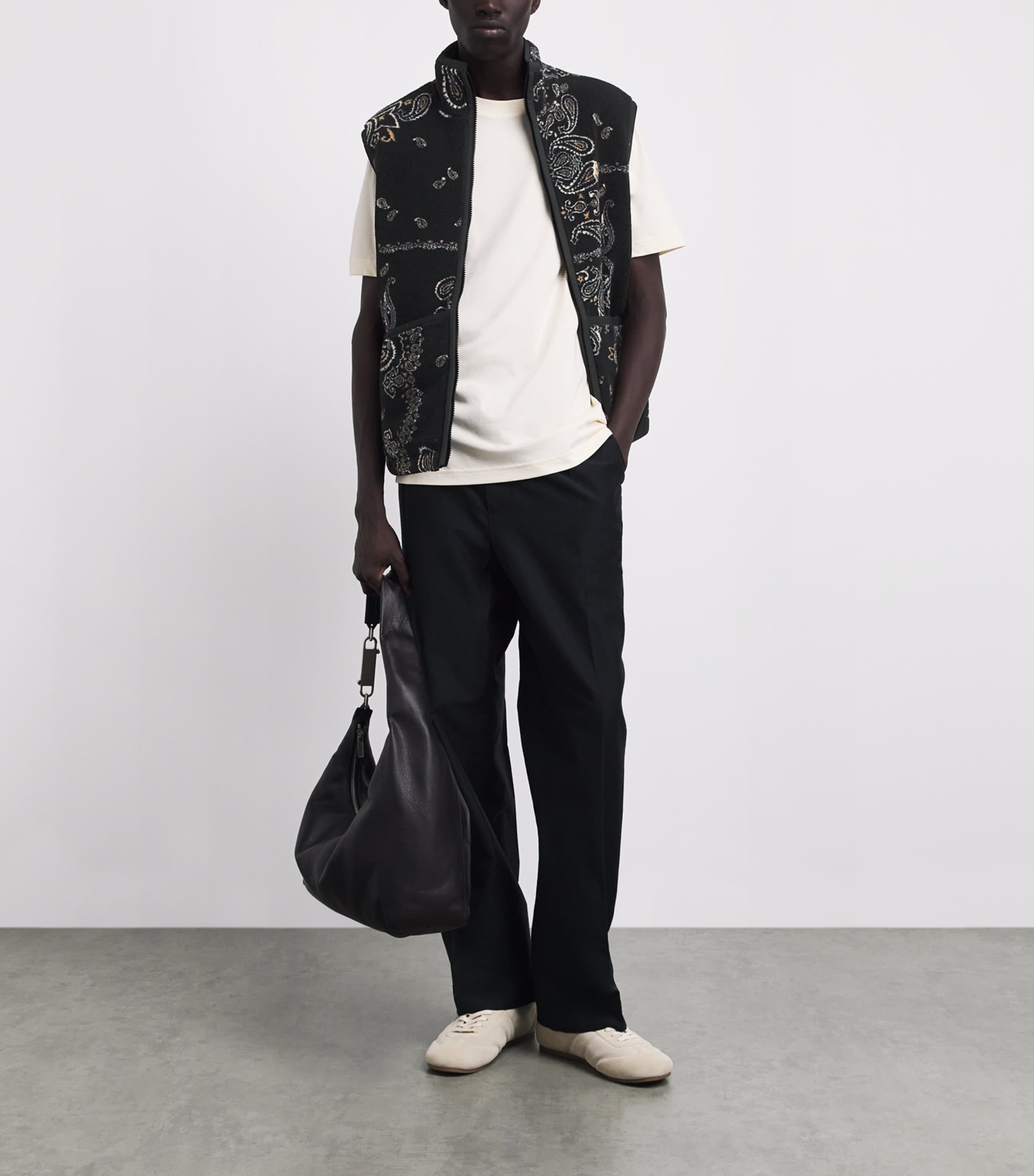 Moncler Mens Padded Reversible Paisley Gilet Image 2