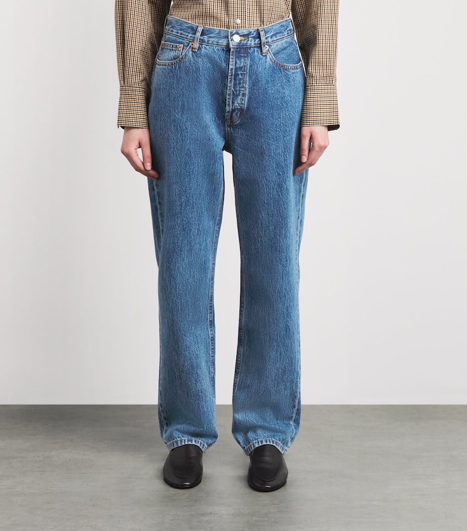 STILL HERE Womens Childhood Straight Jeans Classic Blue Image 4