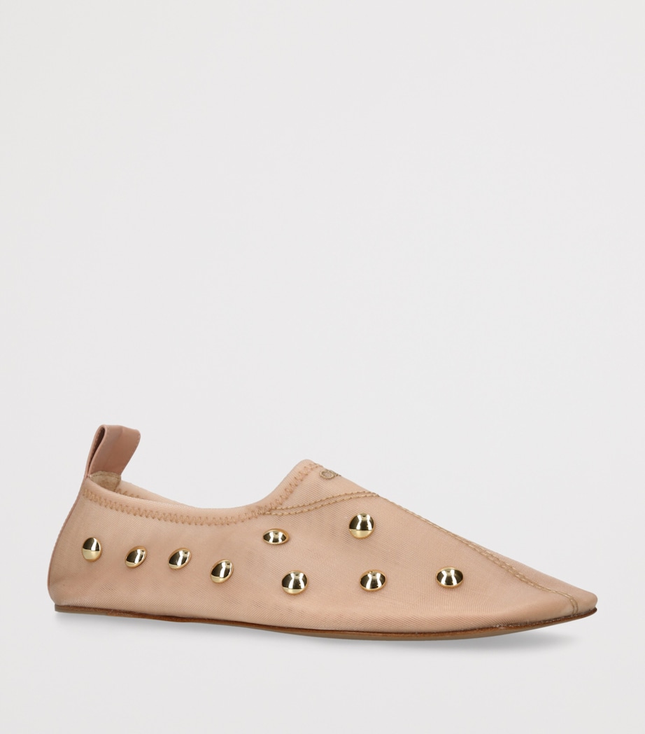 Leather Studded Rita Ballet Flats BLUSH Image 3