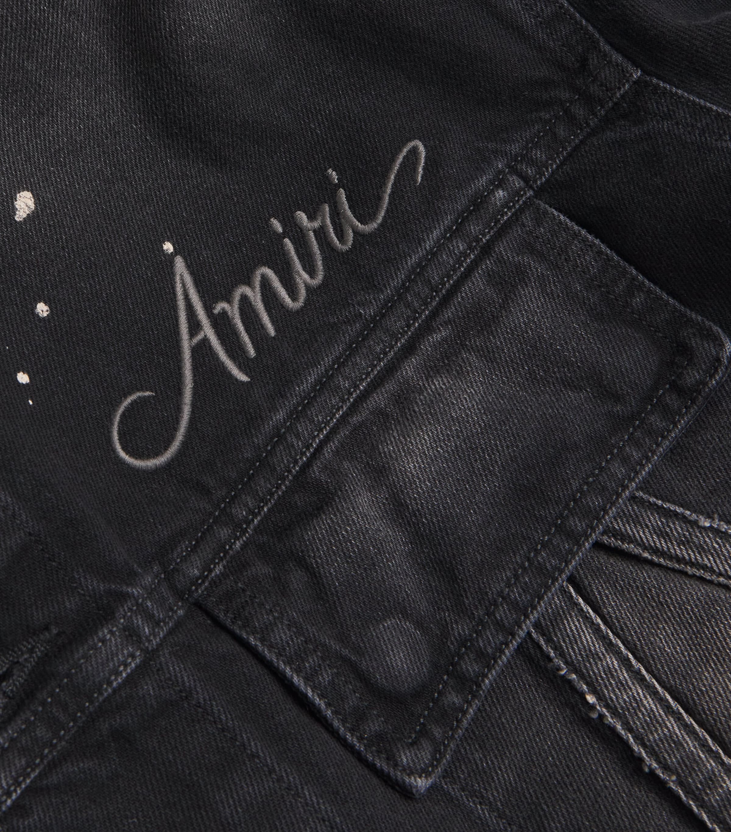 AMIRI Mens Bleach Bandana Denim Jacket Faded Black Image 5