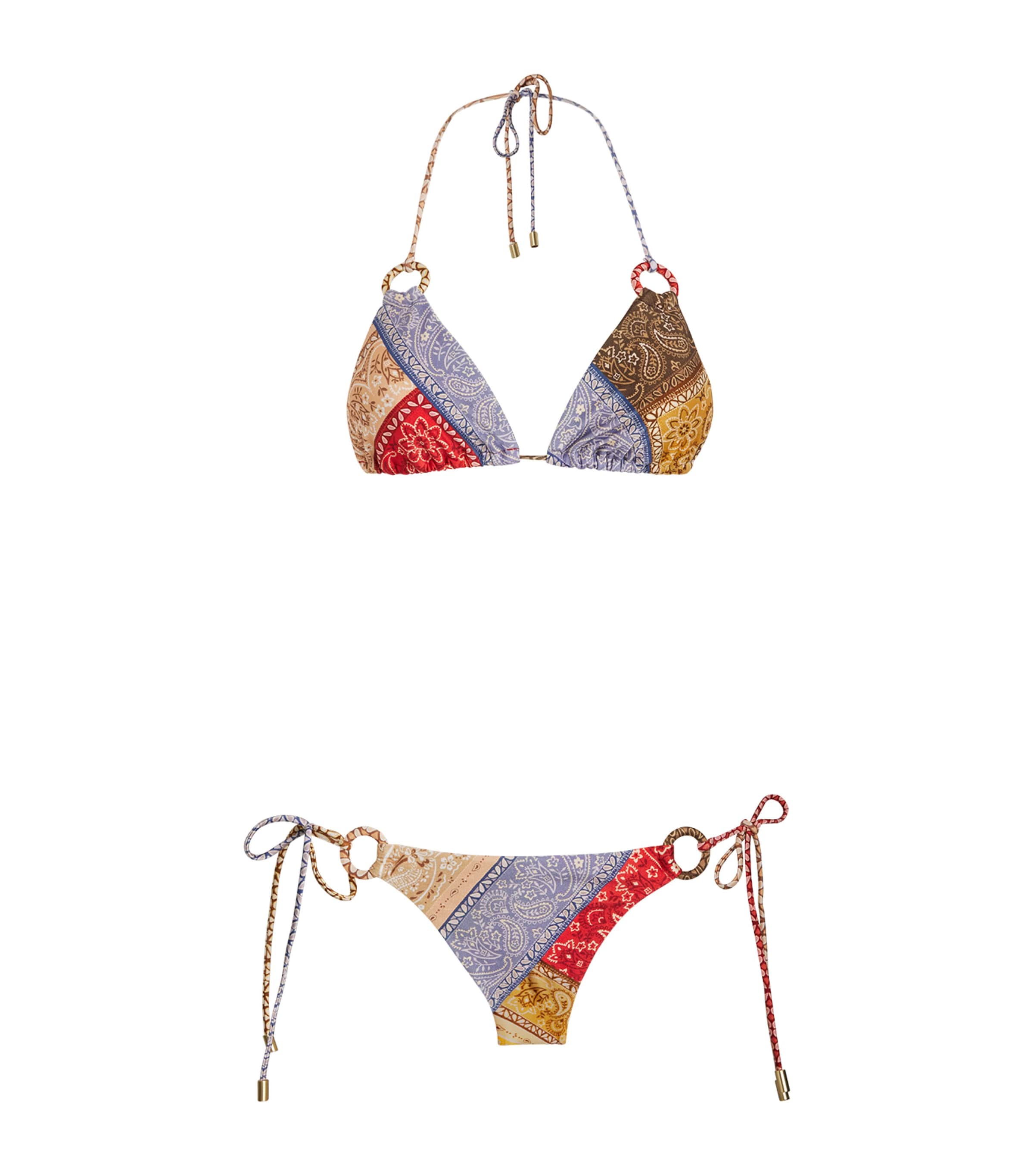 Zimmermann Womens Spliced Lucky Ring Tie-side Bikini Set