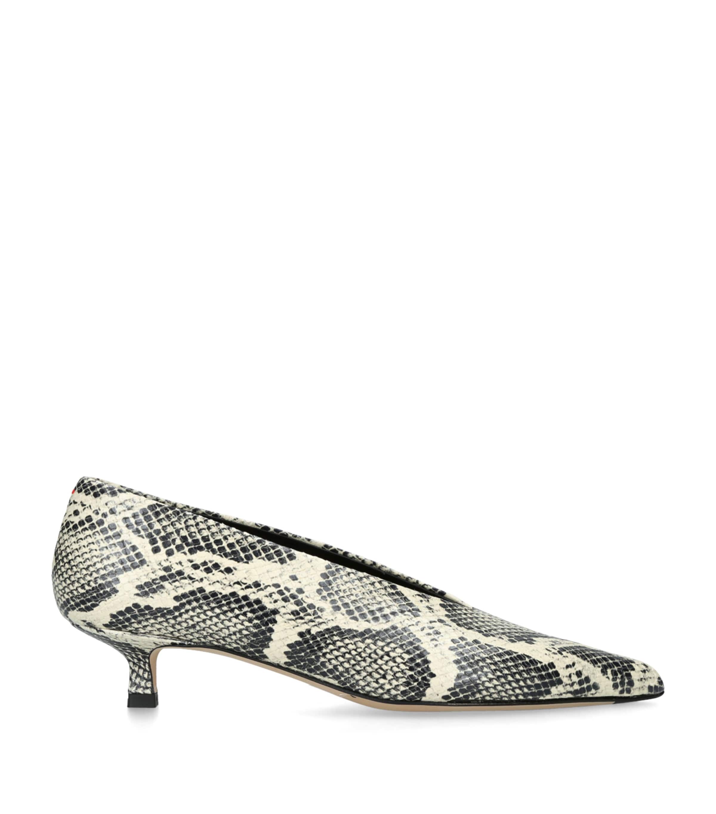 Aeyde Womens Clara Pointed-toe Snake-print Heeled Leather Pumps Crea In Ivory