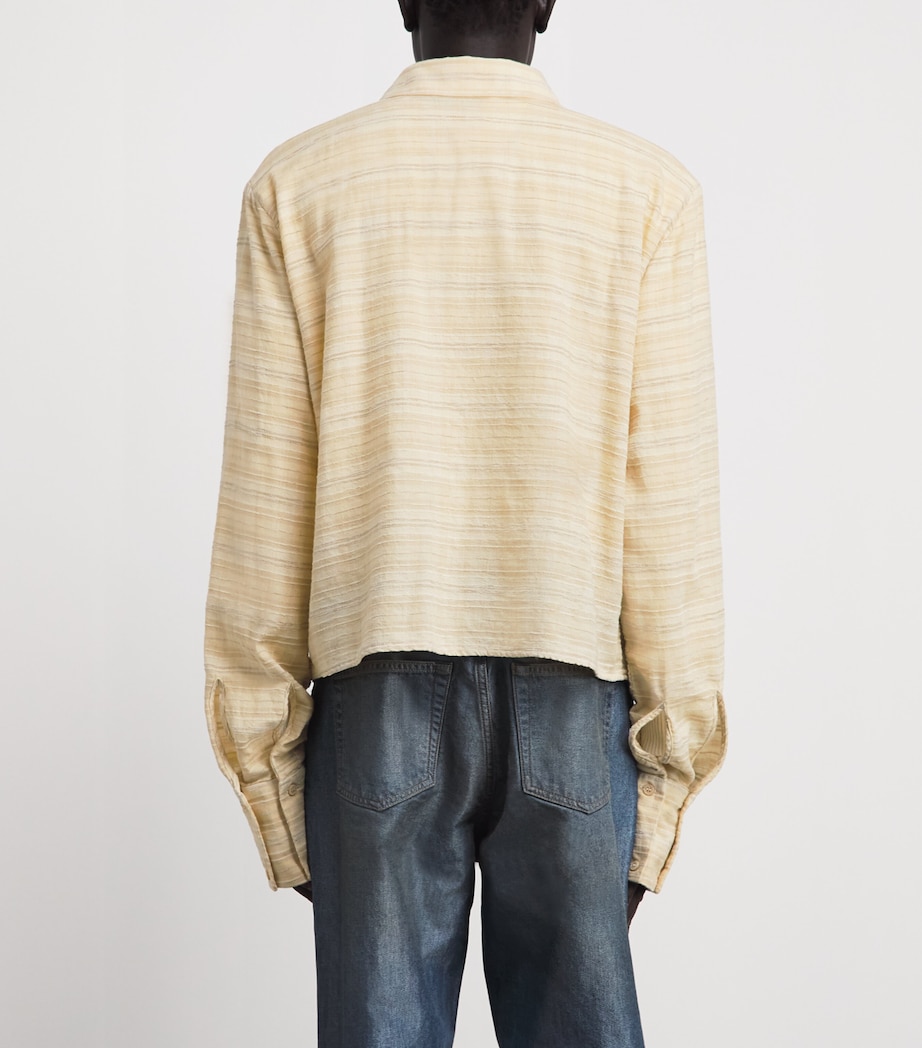 424 Mens Cotton-Blend Stripe Shirt Tea Wash Image 5