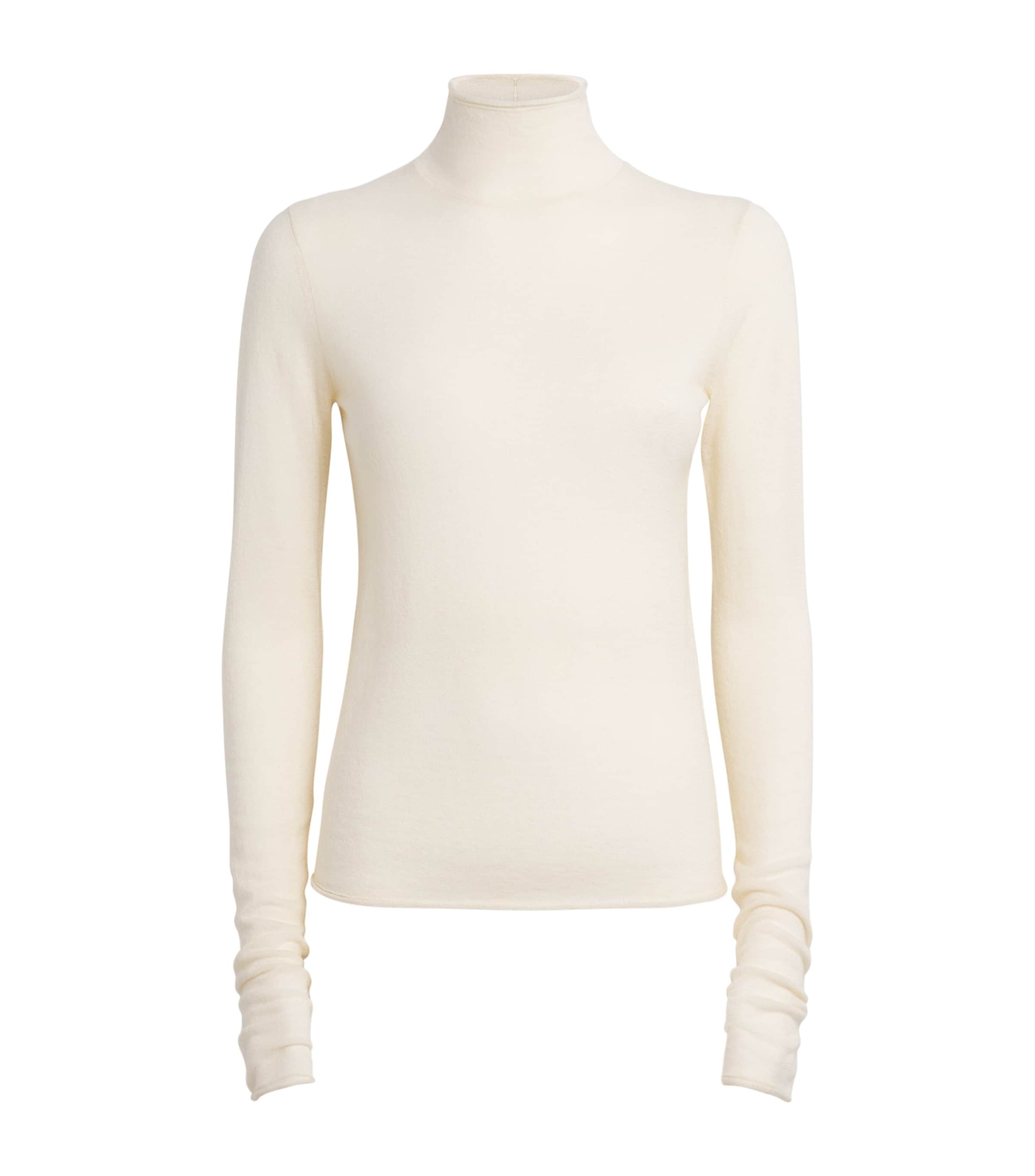 Cashmere Sheer Rollneck Top