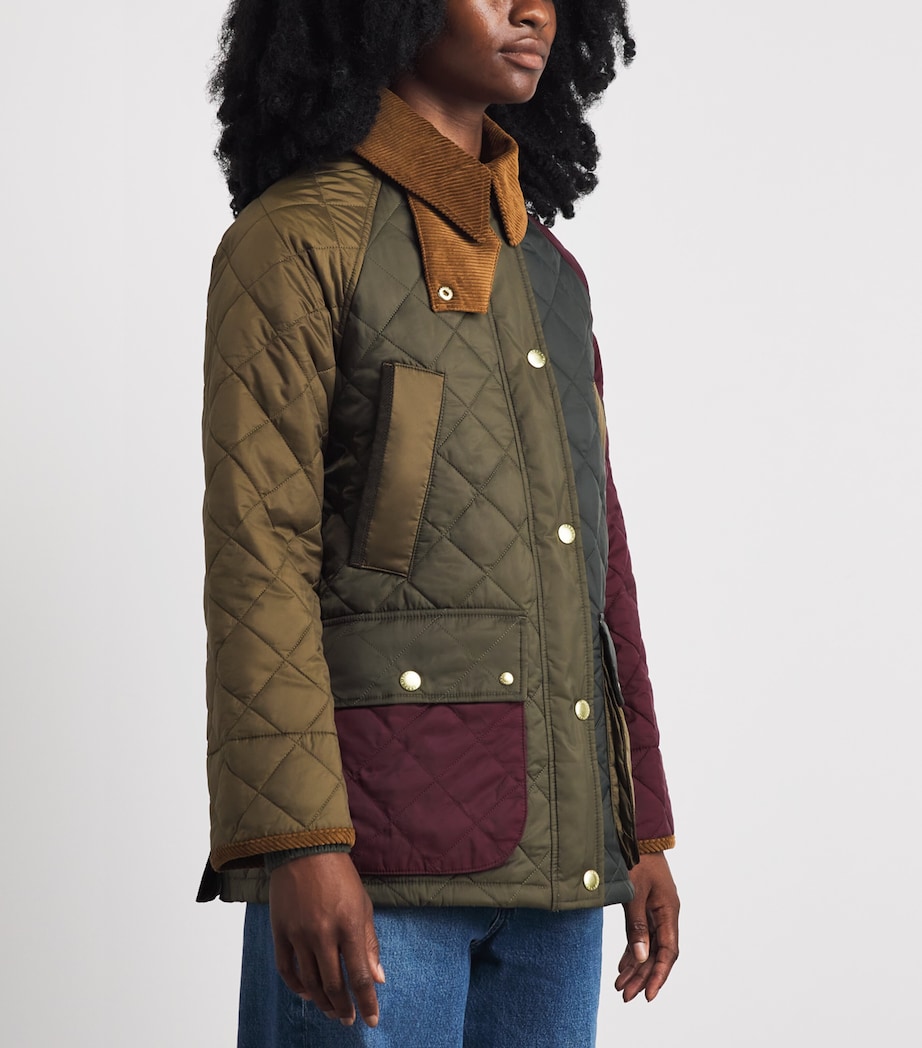 Barbour Womens Quilted Patchwork Bedale Jacket Olve/bch/dk Olv/mrlt Image 4