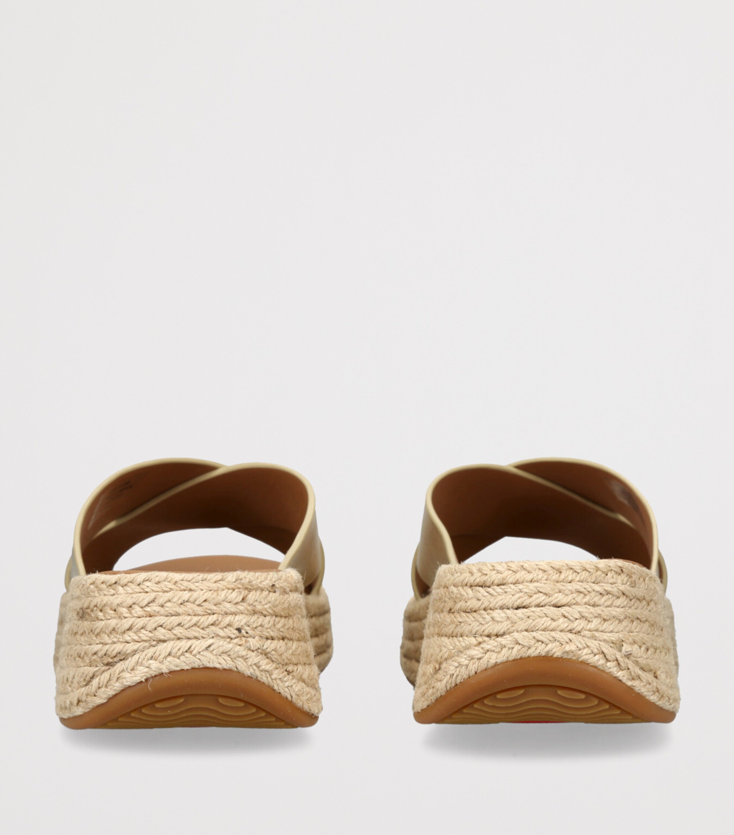 FitFlop Leather F-Mode Flatform Slides Gold Image 2