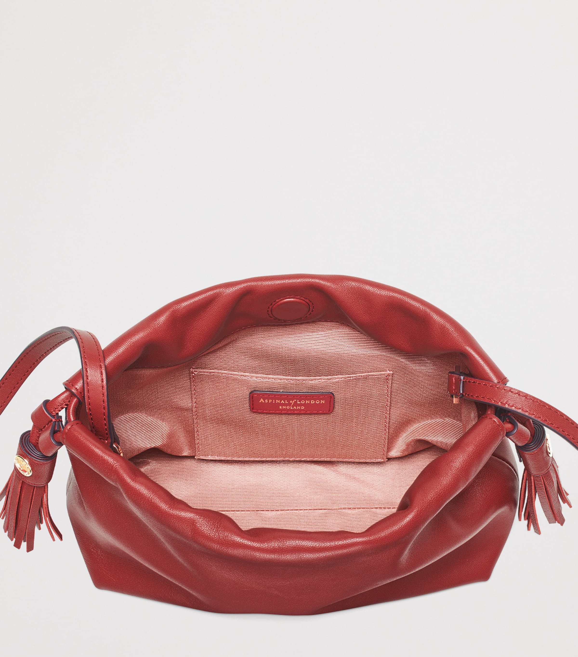 Aspinal Of London Large Leather Soho East West Cross-Body Pouch Ruby Image 4