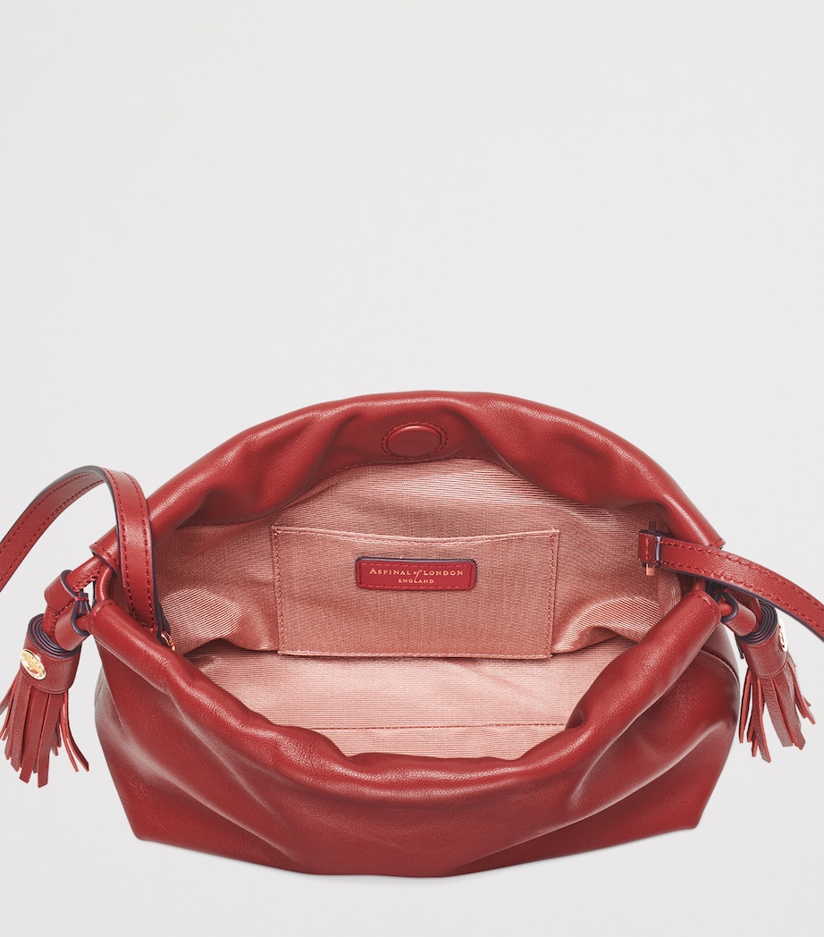 Aspinal Of London Large Leather Soho East West Cross-Body Pouch Ruby Image 4