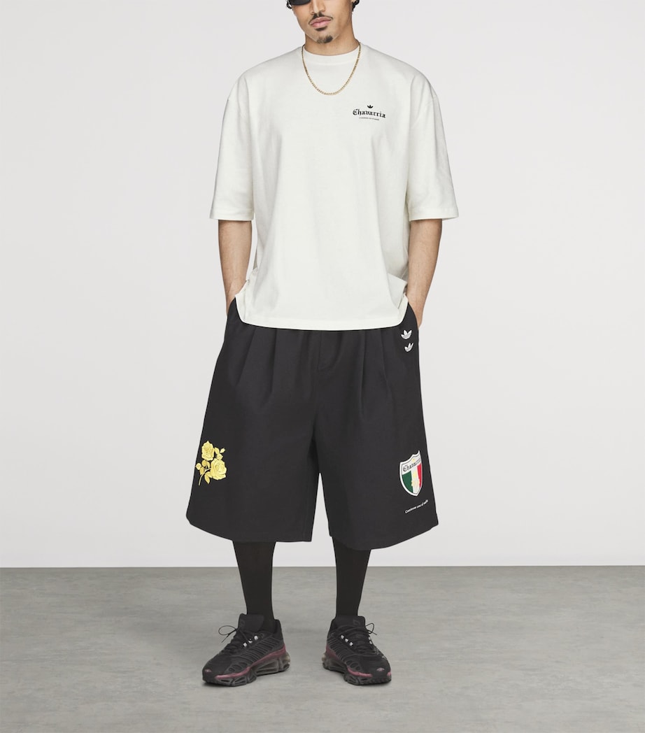 Willy Chavarria Mens x adidas Originals Cotton Mexico Printed T-Shirt Off White Image 2